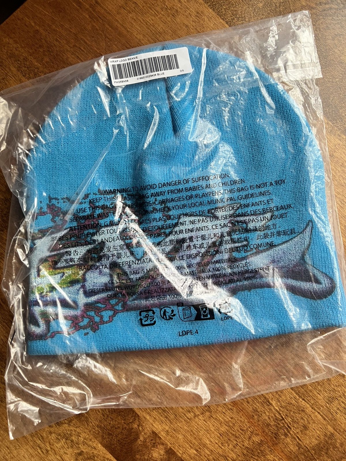 Supreme Supreme Tag Beanie FW25 Cyan Blue Size ONE SIZE - 4 Thumbnail