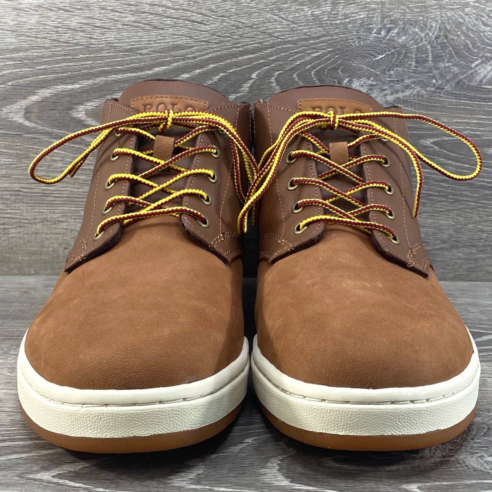 Polo Ralph Lauren Polo Ralph Lauren Mens Boot Ankle 12 Brown Leather Nubuck Canvas Sneaker Lace Up Size US L / EU 52-54 / 3 - 4 Thumbnail