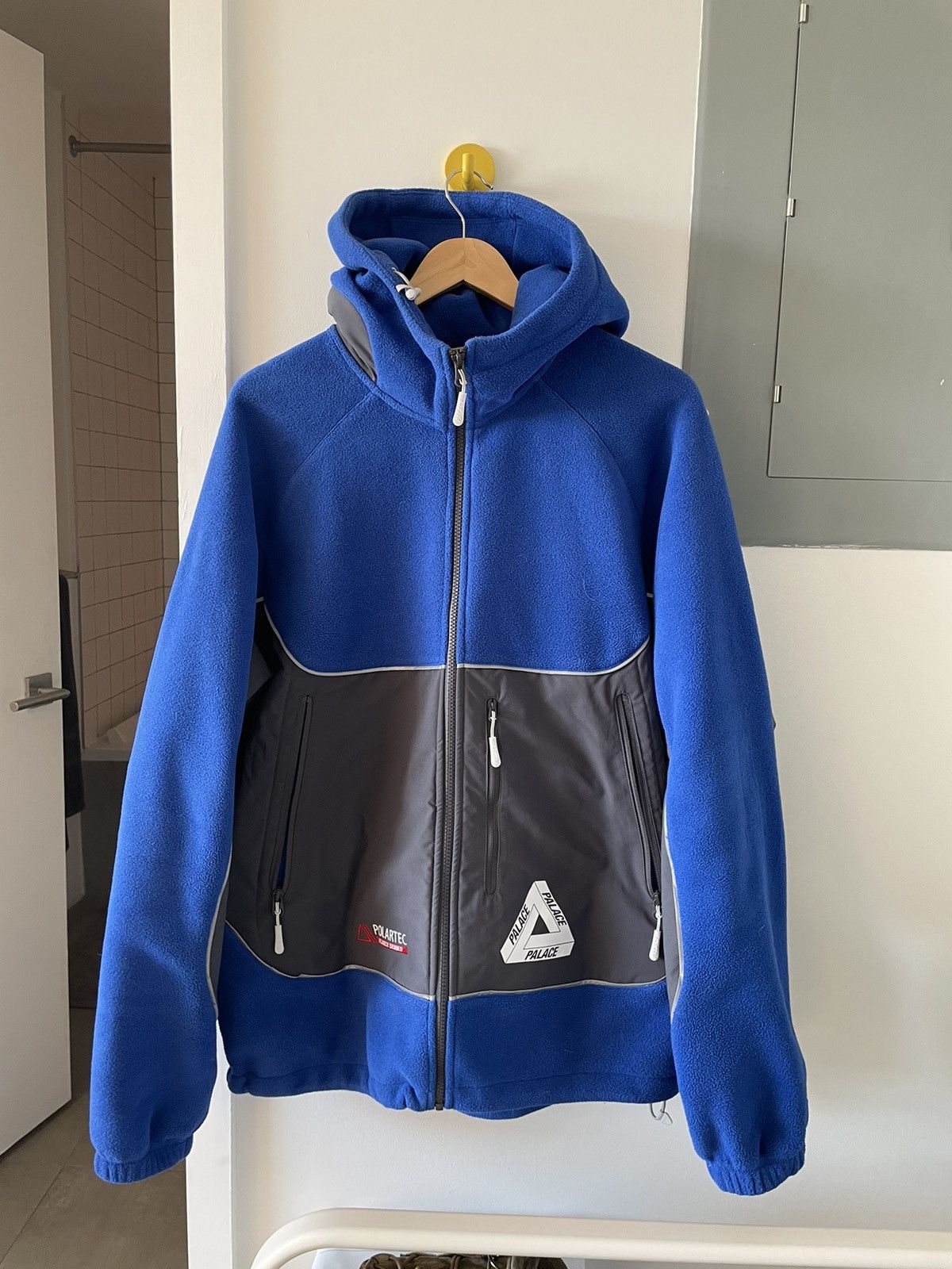 image of Palace Polartec 3M Hooded Jacket in Blue, Men's (Size XL)