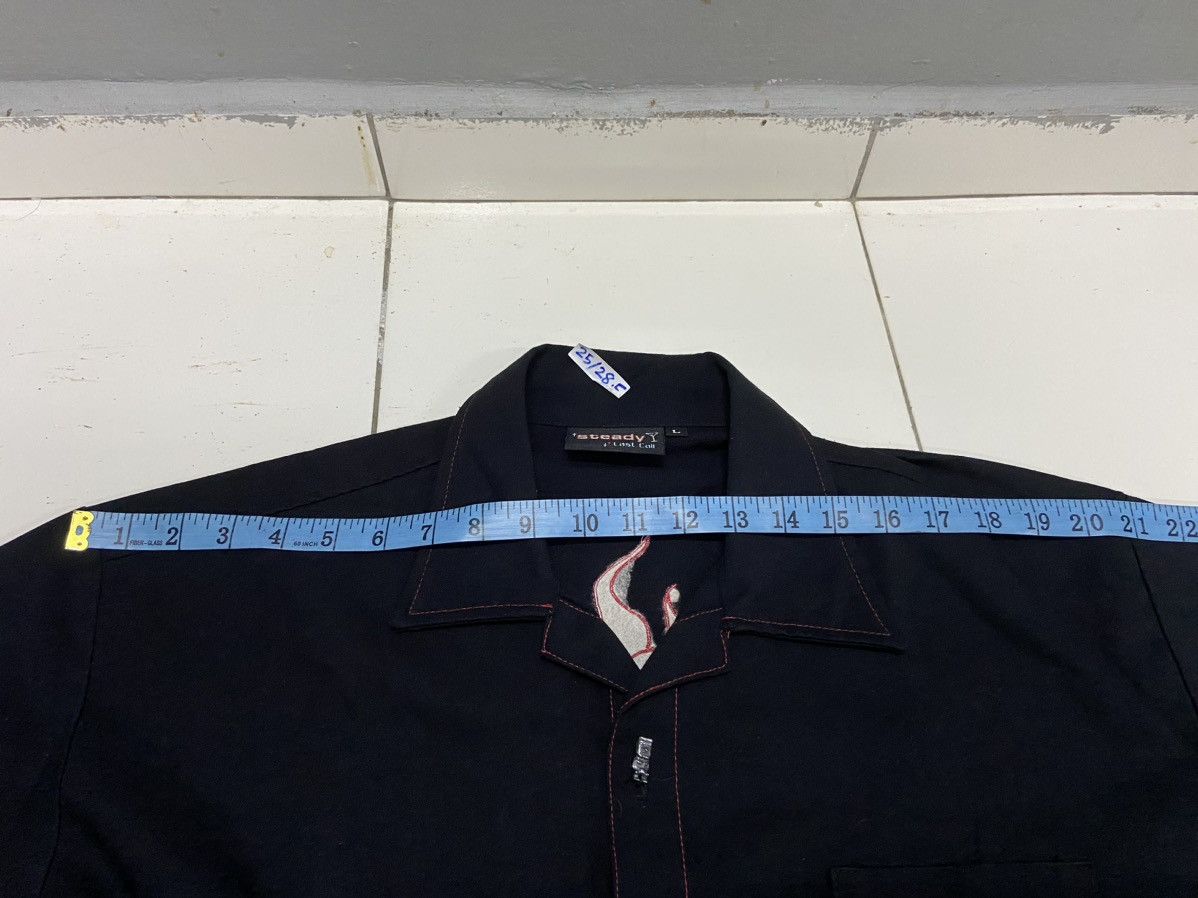 Vintage VINTAGE STEADY LAST CALL FLAME GUITAR BOWLING SHIRT Size US L / EU 52-54 / 3 - 14 Thumbnail