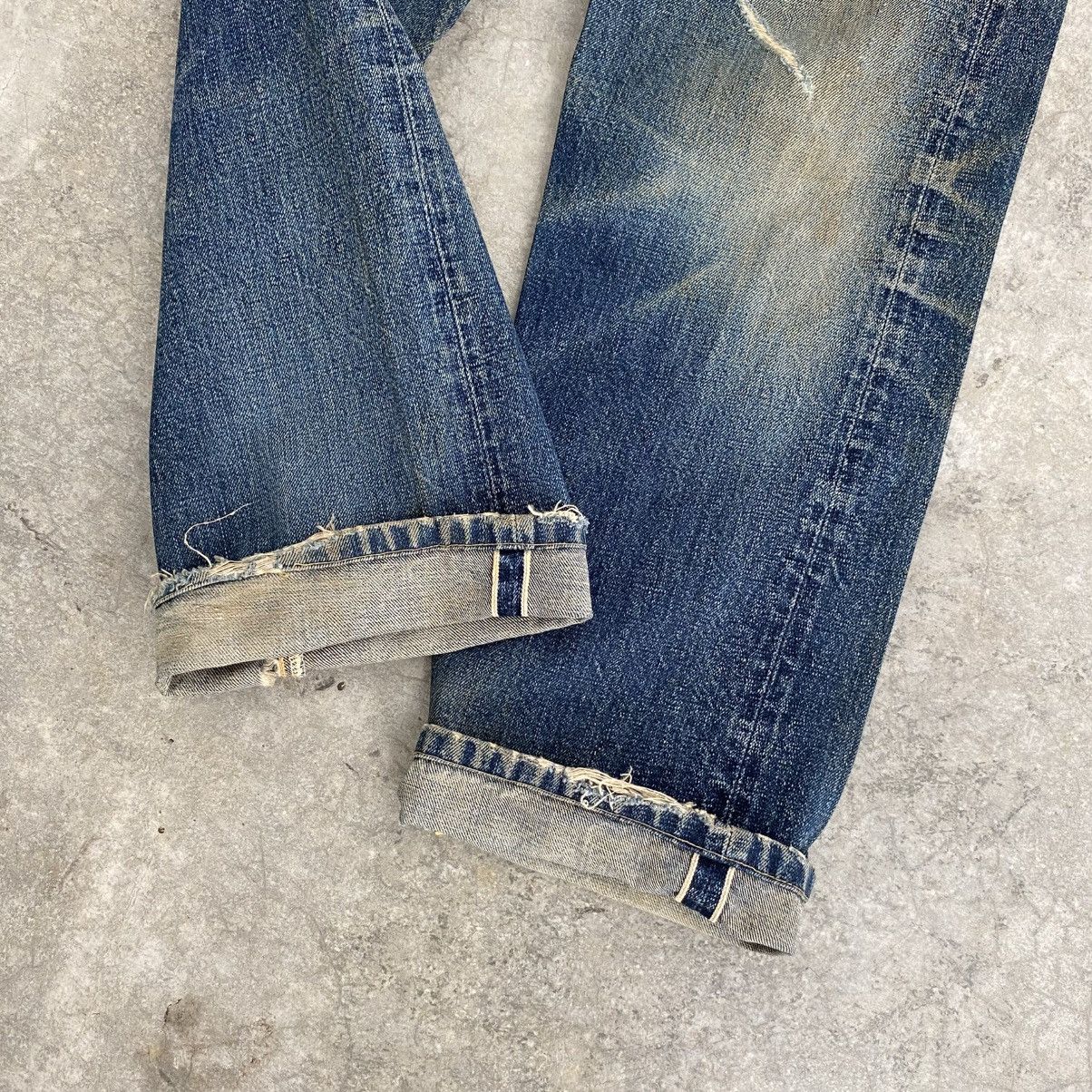 Denime Vintage Denime Japan Faded Blue Distressed Selvedge Jeans Size US 31 - 2 Thumbnail