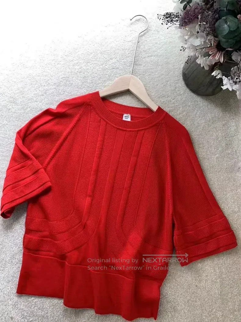 Hermes Hermes Round Neck Knit Short-Sleeve Top Size XS / US 0-2 / IT 36-38 - 3 Thumbnail