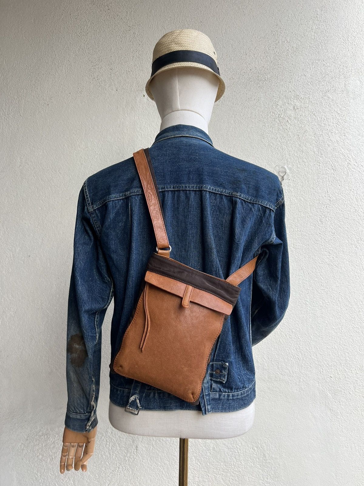 Leather Vintage Arukan Japan Hybrid Leather Bag Size ONE SIZE - 9 Thumbnail