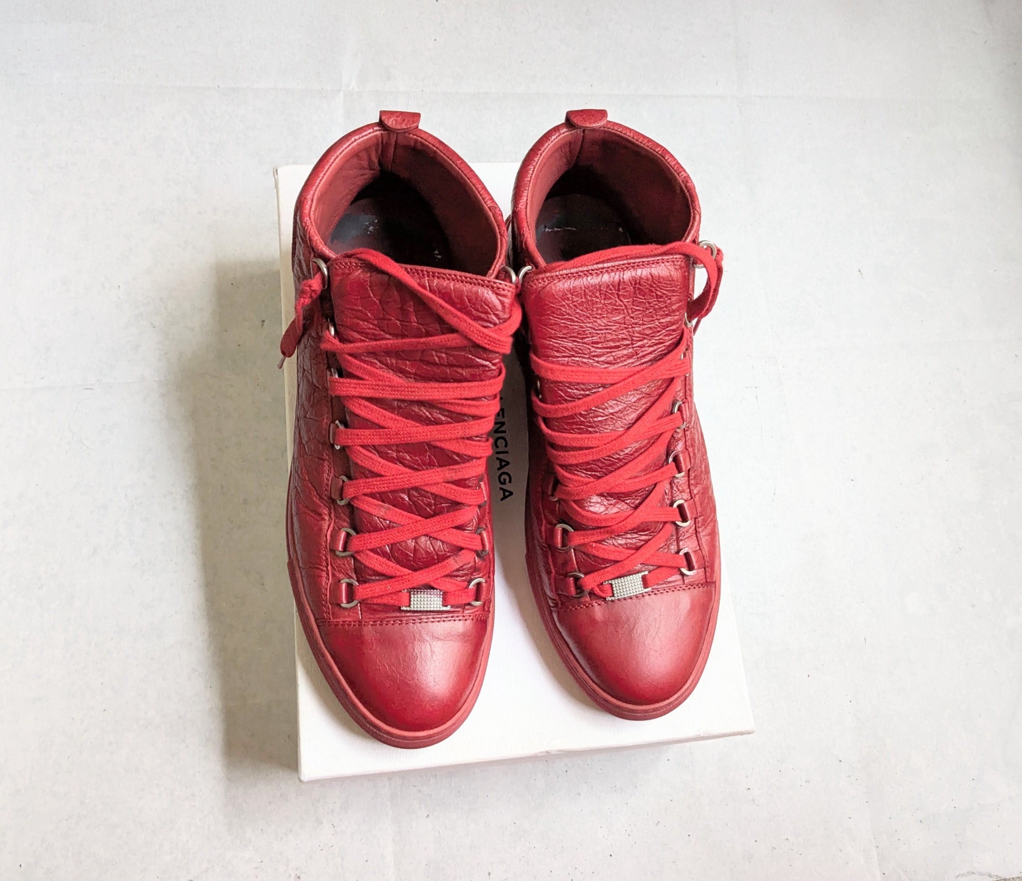 Balenciaga Balenciaga Arena Sneakers Red 12 Leather High Tops Size US 12 / EU 45 - 2 Thumbnail