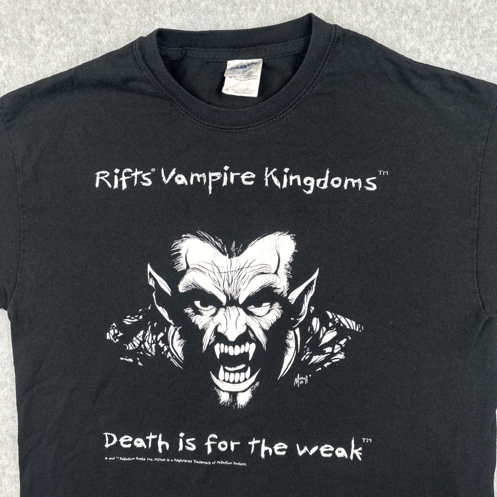 Gildan Gildan Mens Black Shirt Rifts Vampire Kingdom Death Is For The Weak Tee Shirt M Crew Neck Books Size US M / EU 48-50 / 2 - 5 Thumbnail