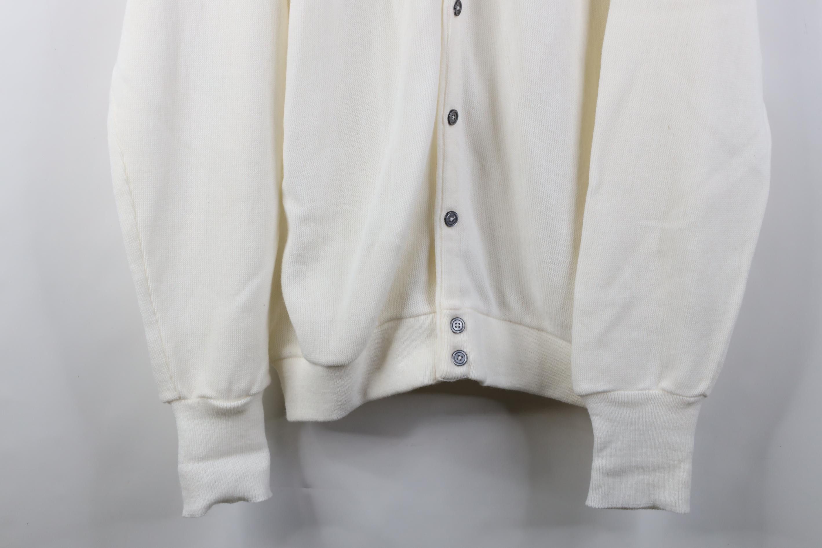 Izod Vintage 80s 90s Izod Shield Knit Cardigan Sweater White USA Size US XL / EU 56 / 4 - 3 Thumbnail