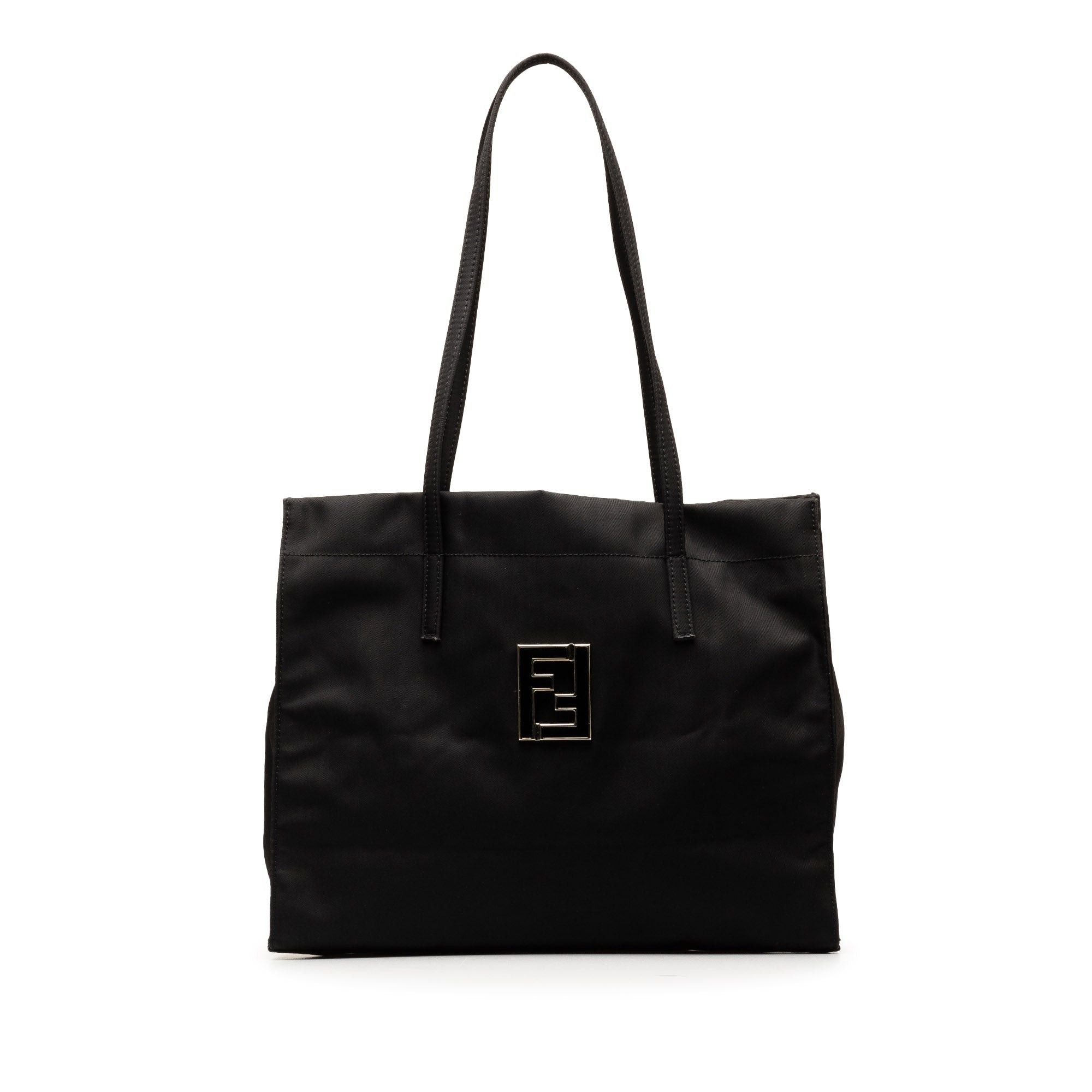 image of Fendi Ff Nylon Tote Bag in Black, Women's