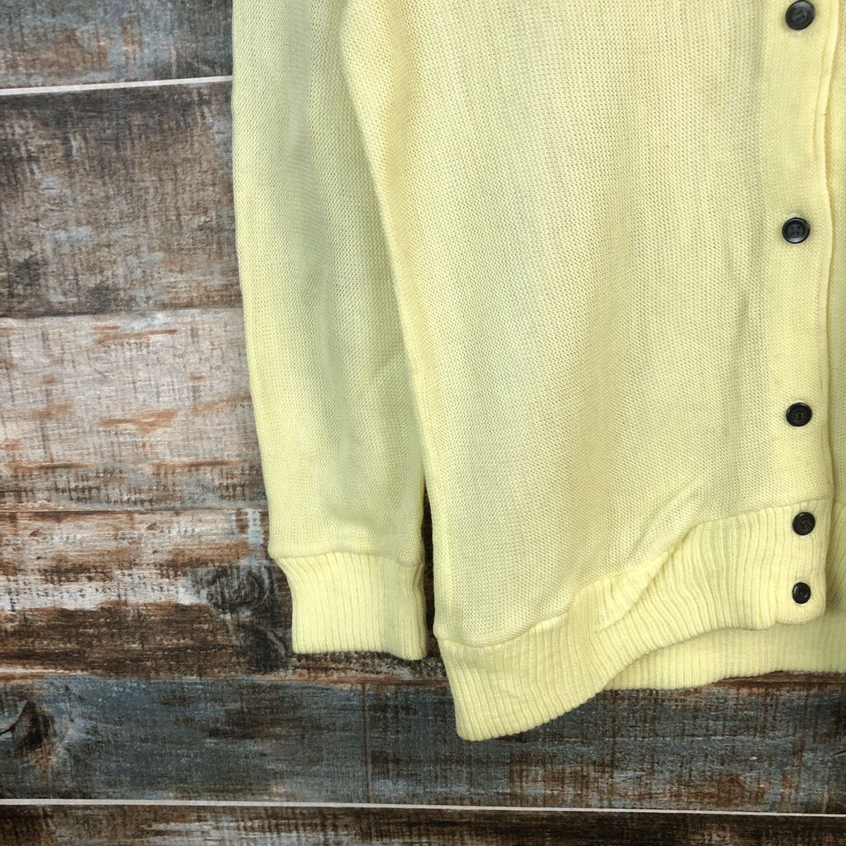 Homespun Knitwear Lolo Yellow crochet meshnet Cardigan Knitwear #A1791 Size L / US 10 / IT 46 - 7 Thumbnail