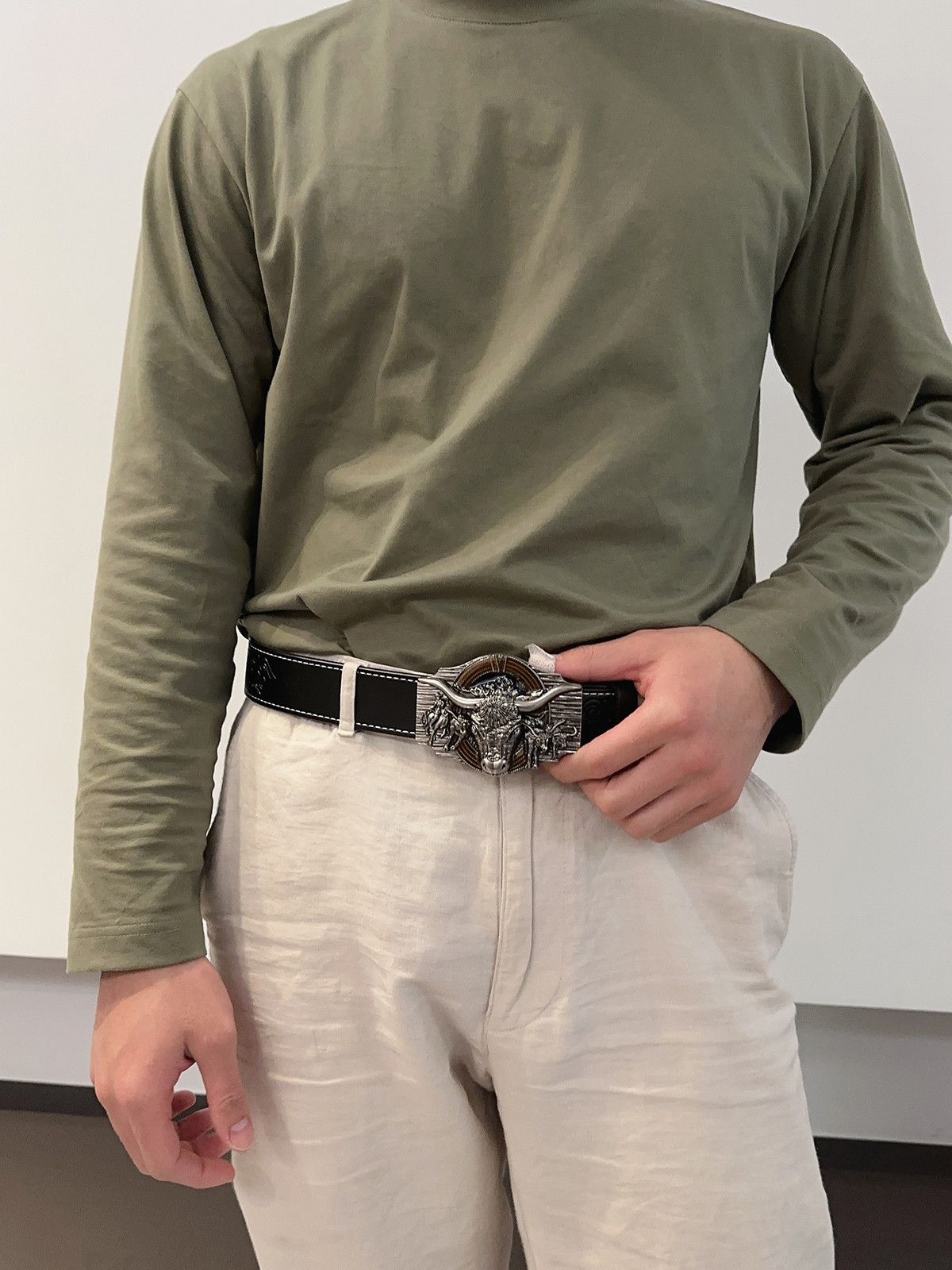 VIBE Vintage Belt Riveted Belts Menswear Accessories Size ONE SIZE - 2 Thumbnail