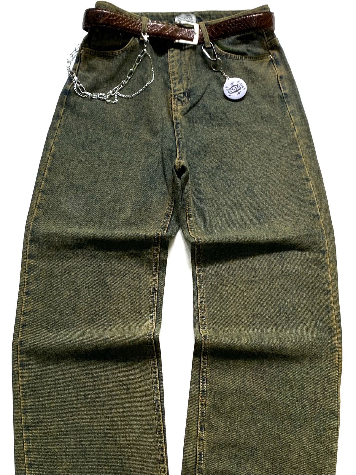 If Six Was Nine × Japanese Brand × Le Grande Bleu (L.G.B.) SICK💰JJIM green Washed Baggy jeans Size US 29 - 3 Thumbnail