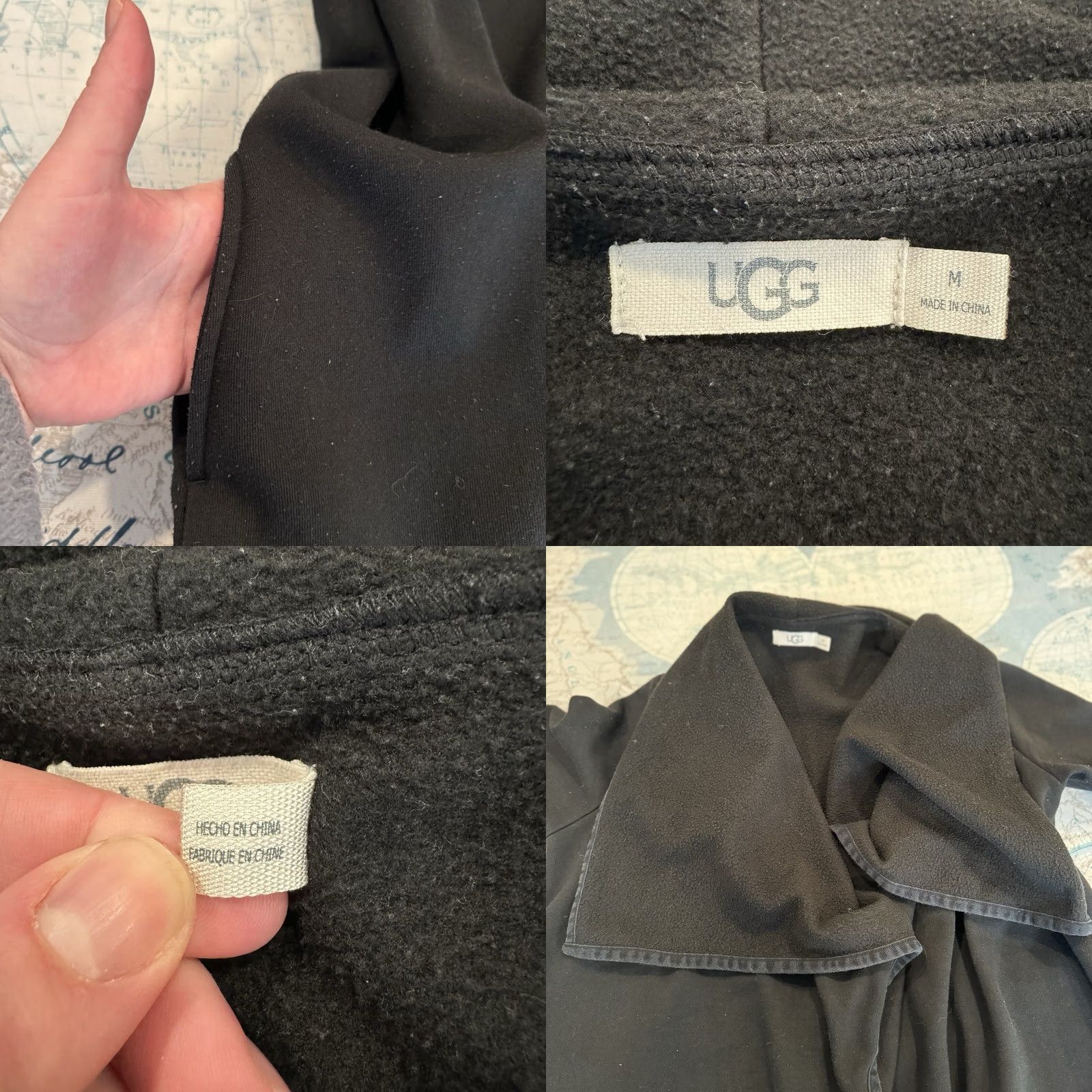 Ugg UGG Jacket Black Cardigan Long Fleece Wrap Open-Knit Drape Front Womens M Cozy Boho Outerwear Size M / US 6-8 / IT 42-44 - 9 Thumbnail