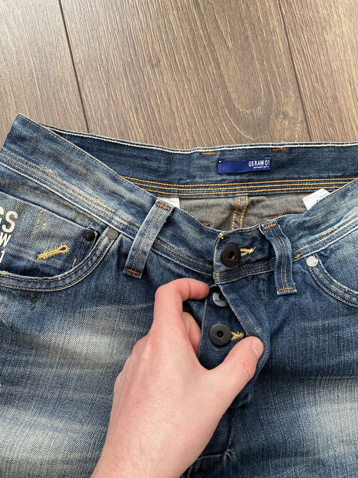 G-Star × Vintage Vintage G-Star Raw Faded Denim Jeans Japanese Y2K Size 30/32 Size US 32 / EU 48 - 7 Thumbnail