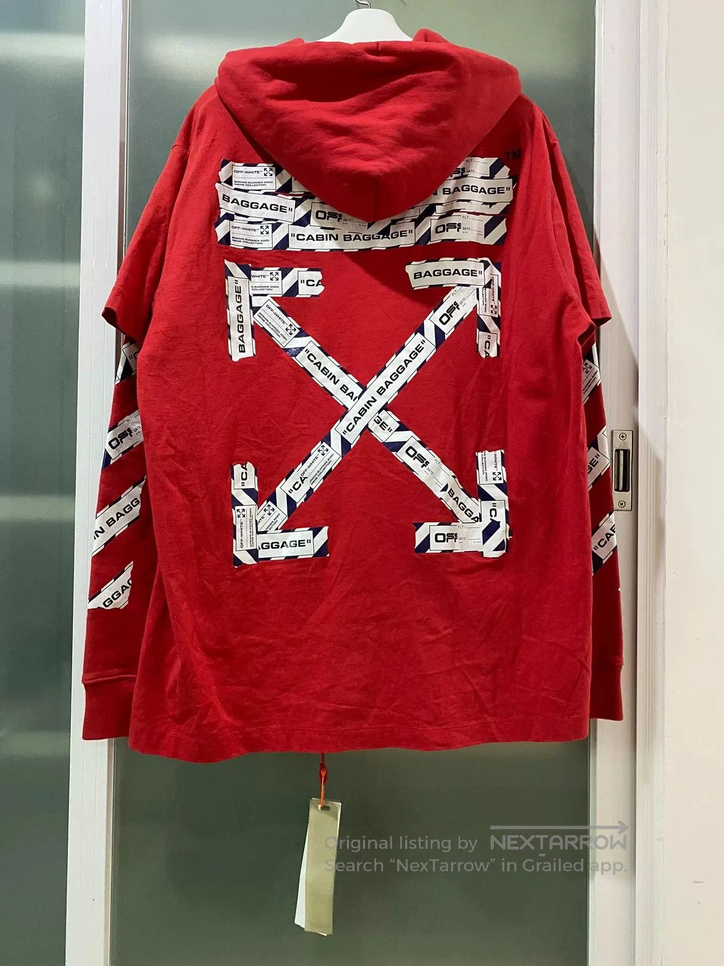 Off-White red oversized graphic hoodie with tags. Size US S / EU 44-46 / 1 - 2 Thumbnail