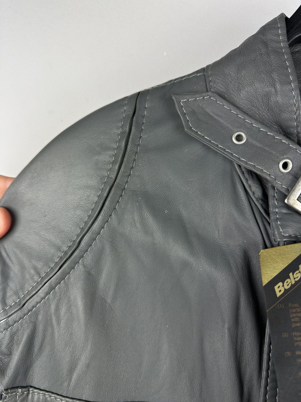 Belstaff NWT Belstaff Centaur Gray Belted Leather Jacket Man Size US L / EU 52-54 / 3 - 9 Thumbnail
