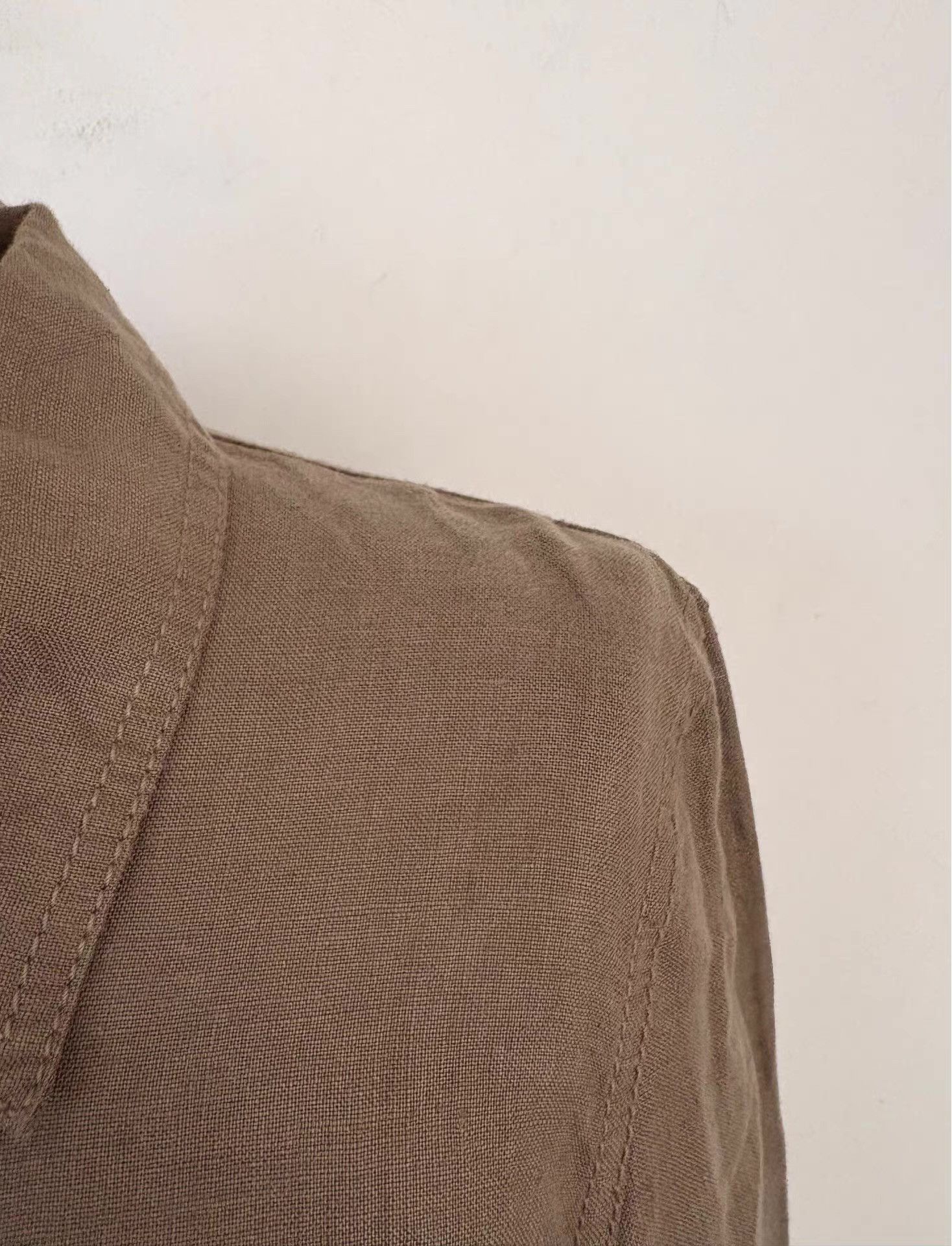 Dolce & Gabbana Dolce & Gabbana Women's Coffee Linen Shirt Jacket Ｑ21 Size M / US 6-8 / IT 42-44 - 6 Thumbnail