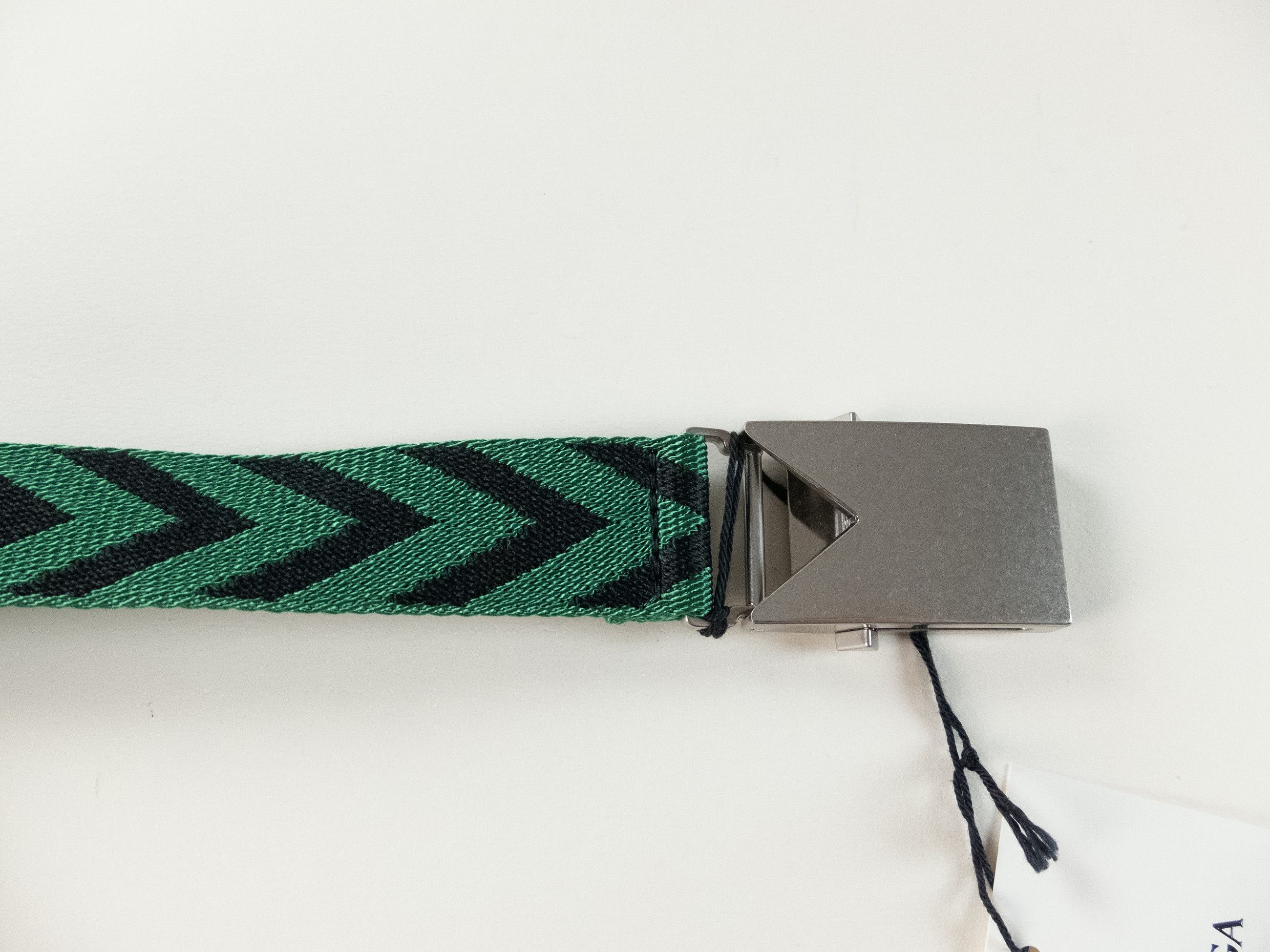 Bottega Veneta BOTTEGA VENETA green black chevron fabric woven belt Size ONE SIZE - 5 Thumbnail