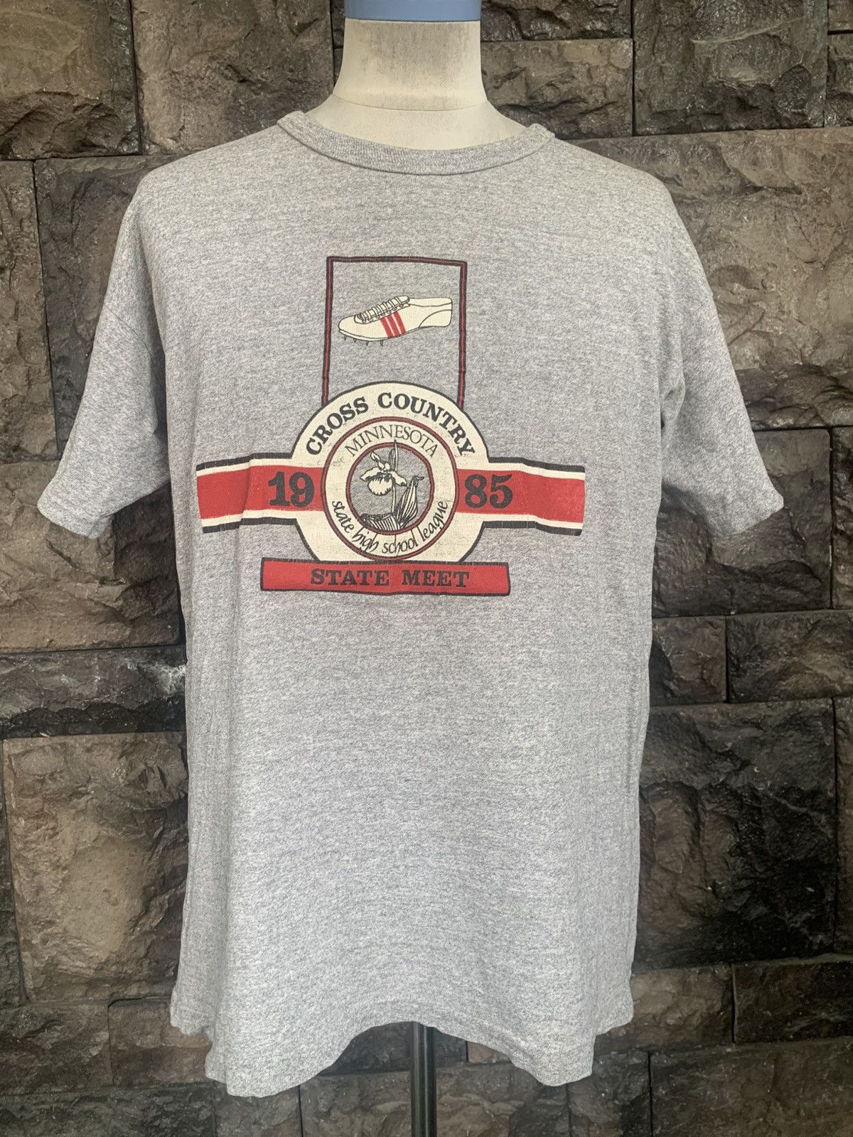 Vintage 80s Champion Cross Country Tri Blend T shirt