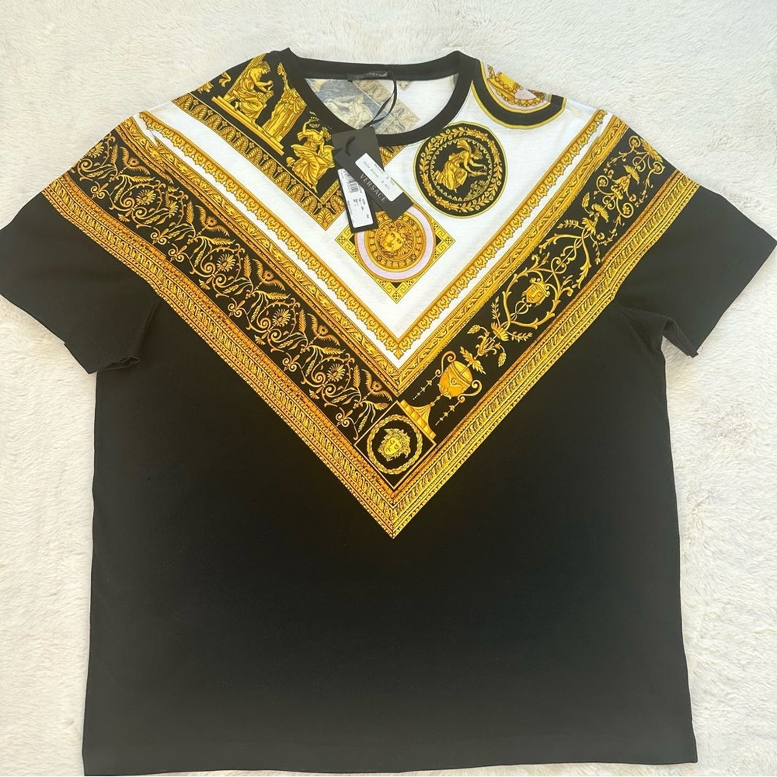 Image of Nwt!!! Versace Men T-Shirt Size Xxl Retail 700$ in Black