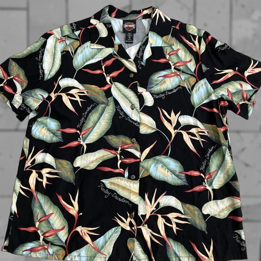 Harley Davidson HARLEY-DAVIDSON Button-Up Shirt Multicolor Leaf Print XL Made in USA Men Size XL / US 12-14 / IT 48-50 - 1 Thumbnail