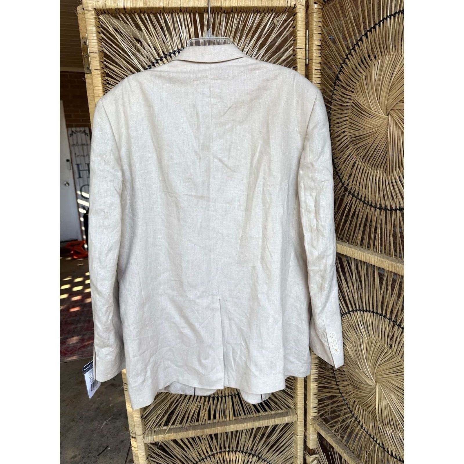 Vintage Saddlebred Blazer 100% Linen Tan 2 Piece 44 Regular New With Tags Mens Brown Jacket Style 2 Piece Vintage? Size 44R - 6 Thumbnail