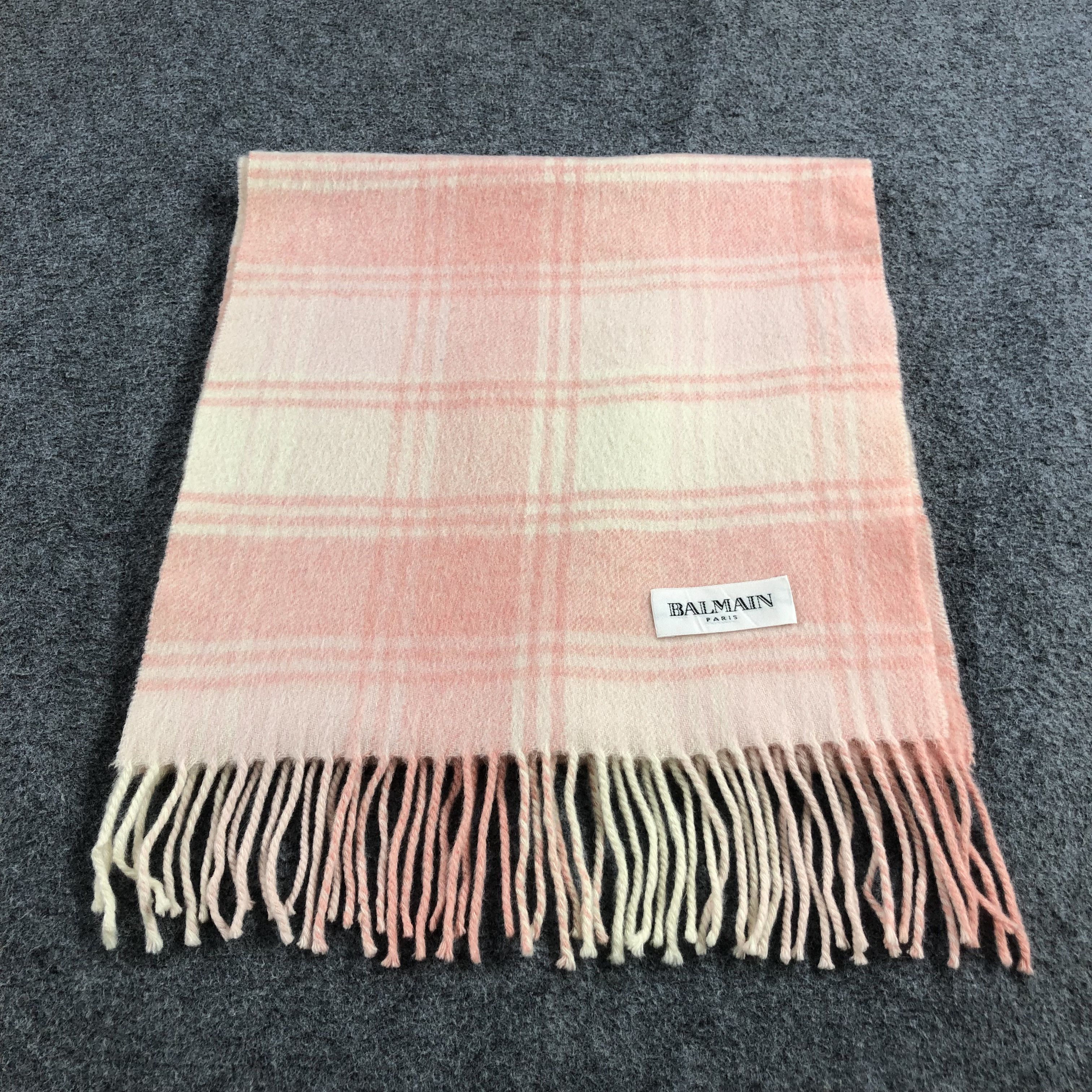 Pierre Balmain BALMAIN Paris Tartan Cashmere Scarf Muffler V902 Size ONE SIZE - 1 Thumbnail