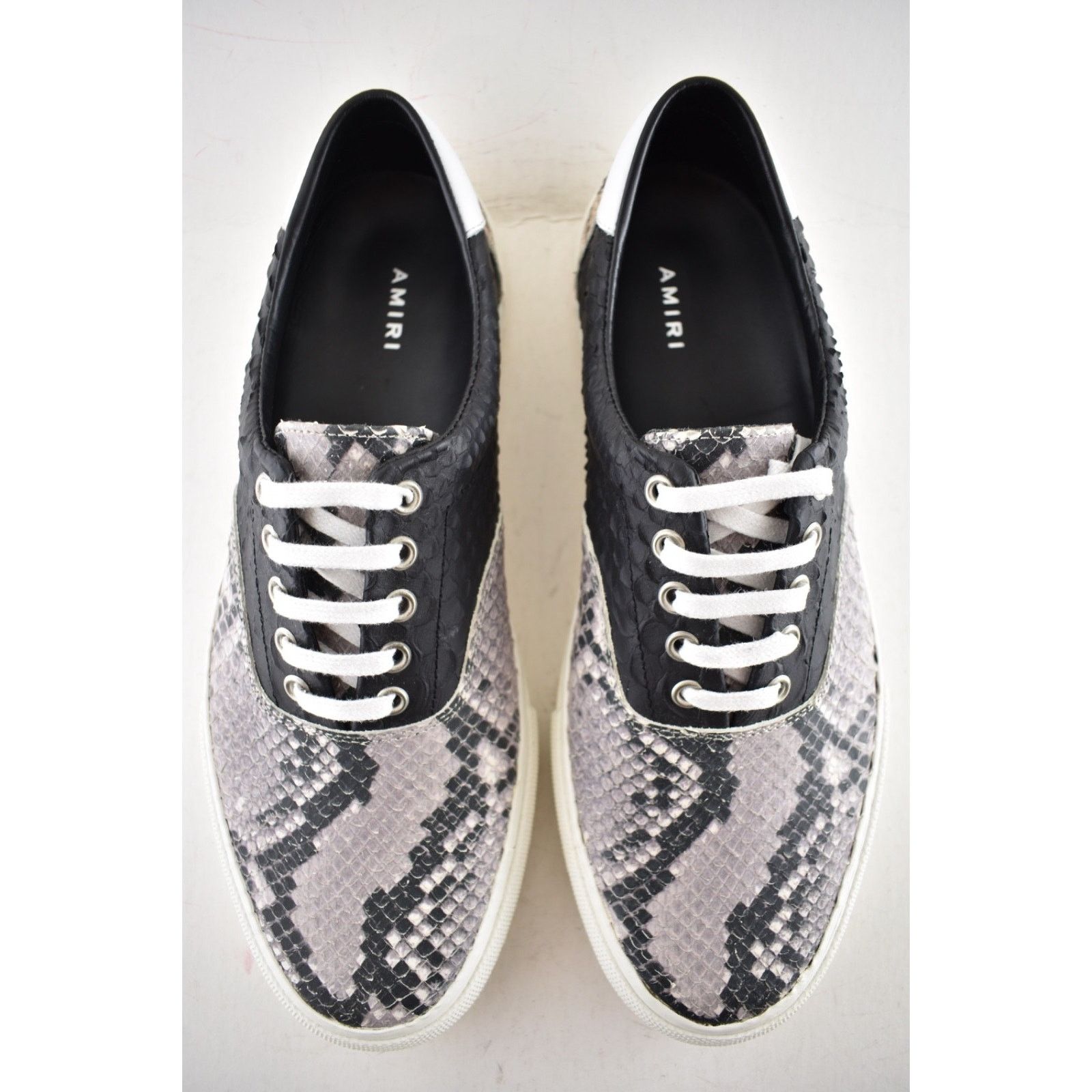 Amiri Amiri Mens Black Grey Python Snakeskin Lace Up Low Top 44 11 Size US 11 / EU 44 - 9 Thumbnail
