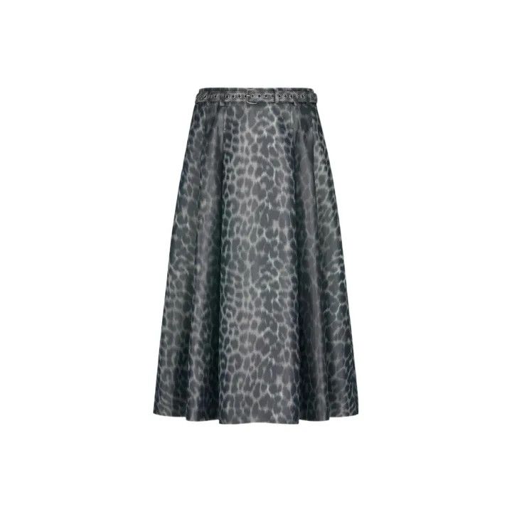 Dior Dior FW22 Mizza Leopard Print A-Line Skirt 0079 Size 36" / US 14 / IT 50 - 1 Thumbnail