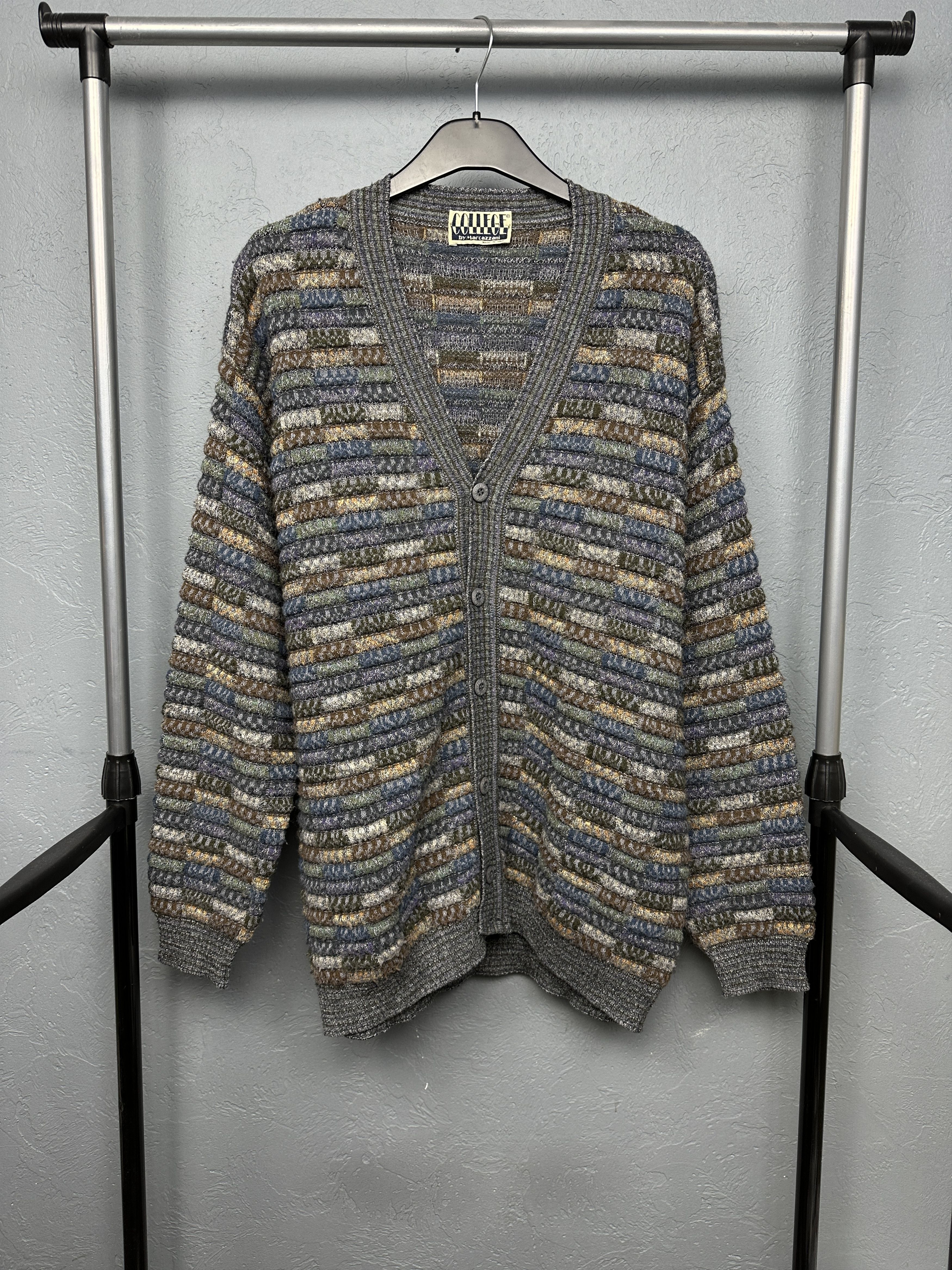 Vintage College By Marcazzani 90s Mens Knit Cardigan Sweater Size US XL / EU 56 / 4 - 1 Thumbnail