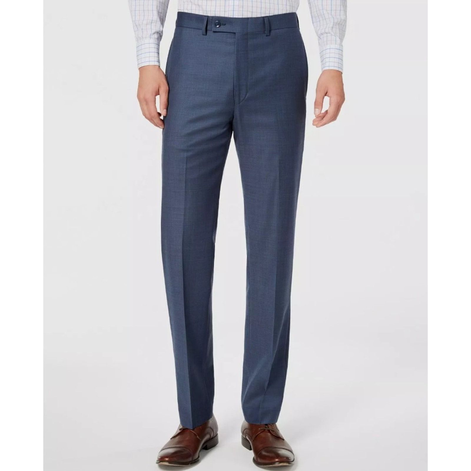 Calvin Klein Calvin Klein Men's Solid Blue Wool Dress Pants Size 32W 30L Size US 32 / EU 48 - 1 Thumbnail