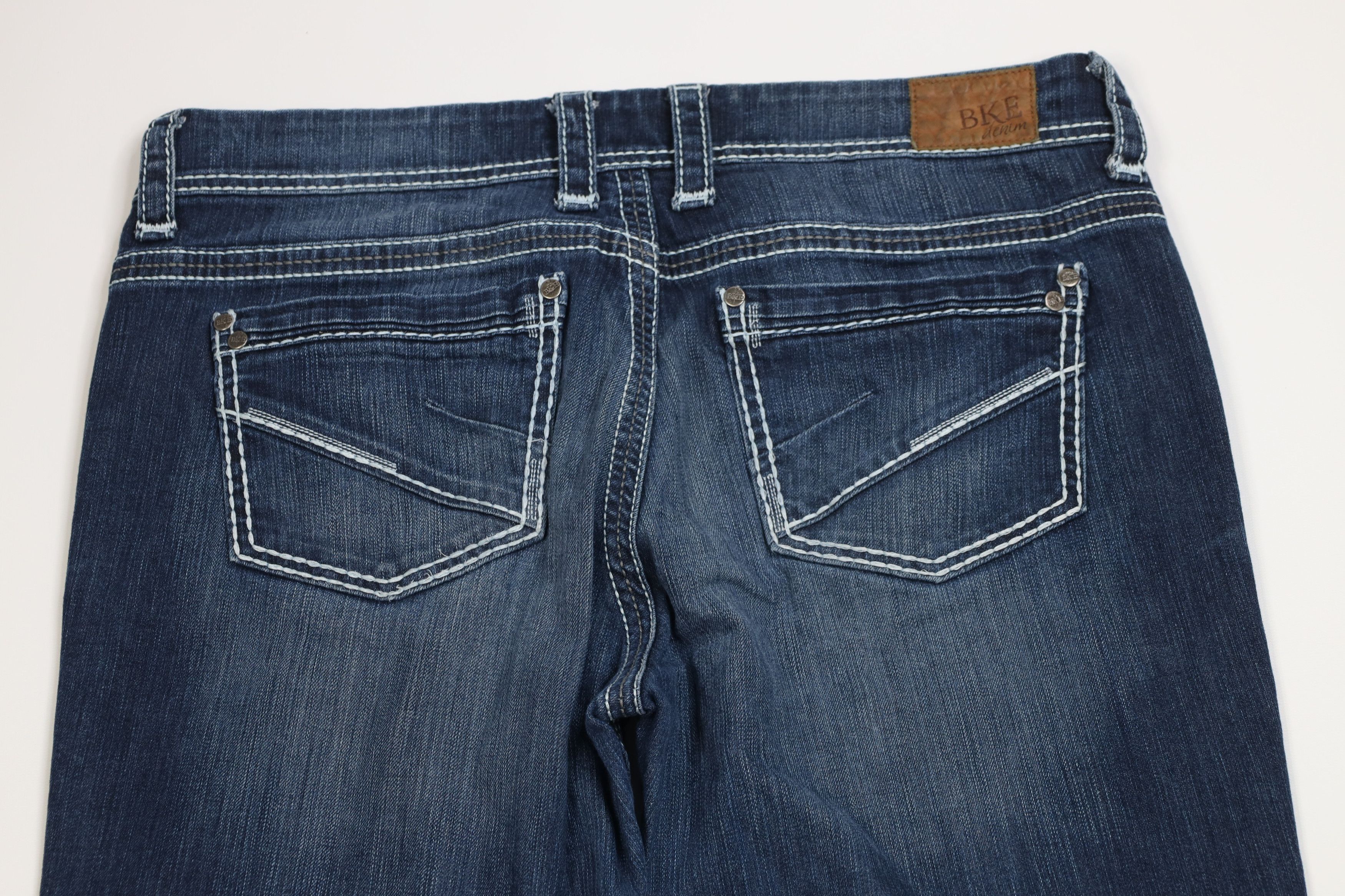 Vintage Buckle BKE Thick Stitch Payton Bootcut Flared Jeans Stretch Size 34" / US 12 / IT 48 - 10 Thumbnail