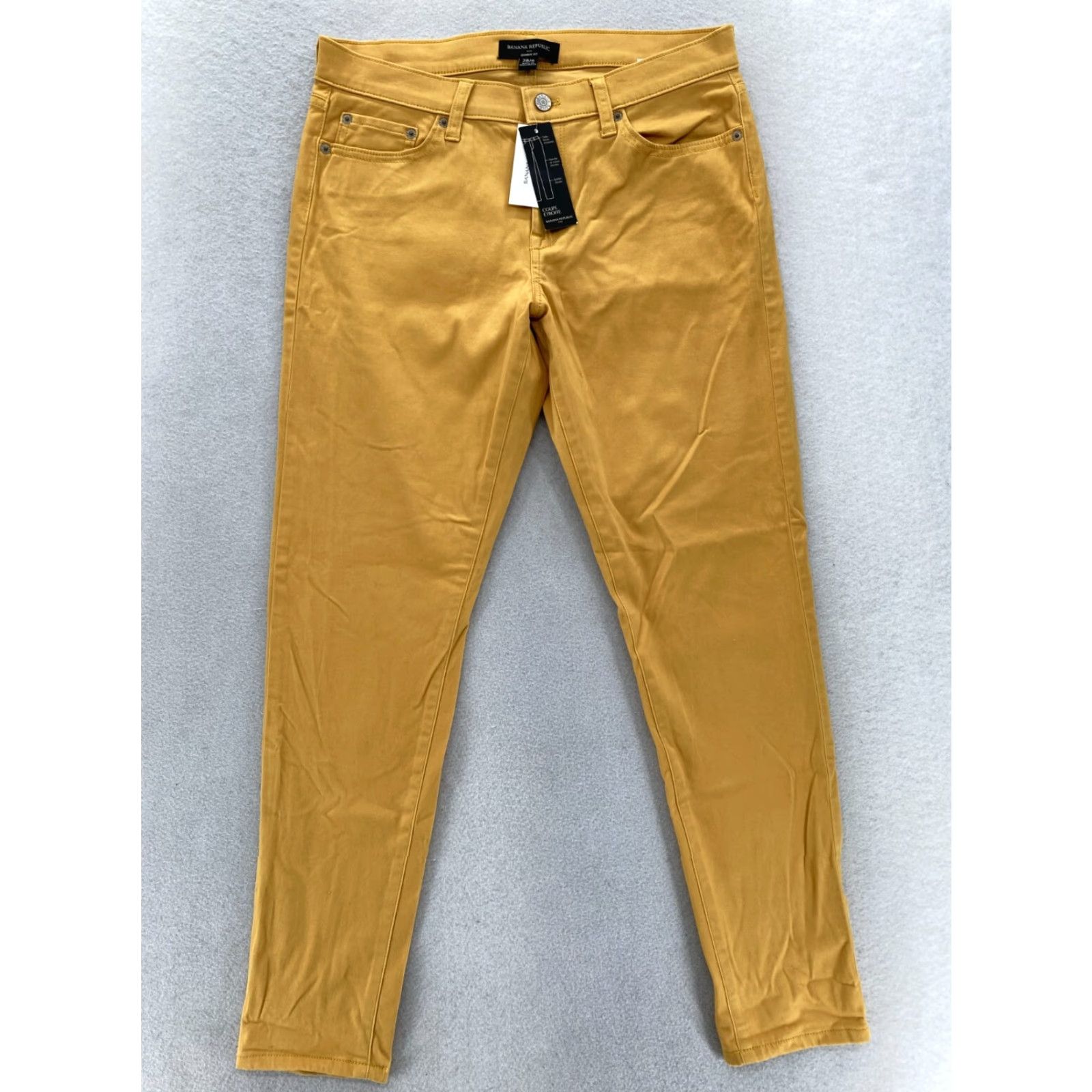 Banana Republic Banana Republic Skinny Ankle Pants Women's 28/6 Yellow Brushed Twill Stretch NWT Size 30" / US 8 / IT 44 - 2 Thumbnail