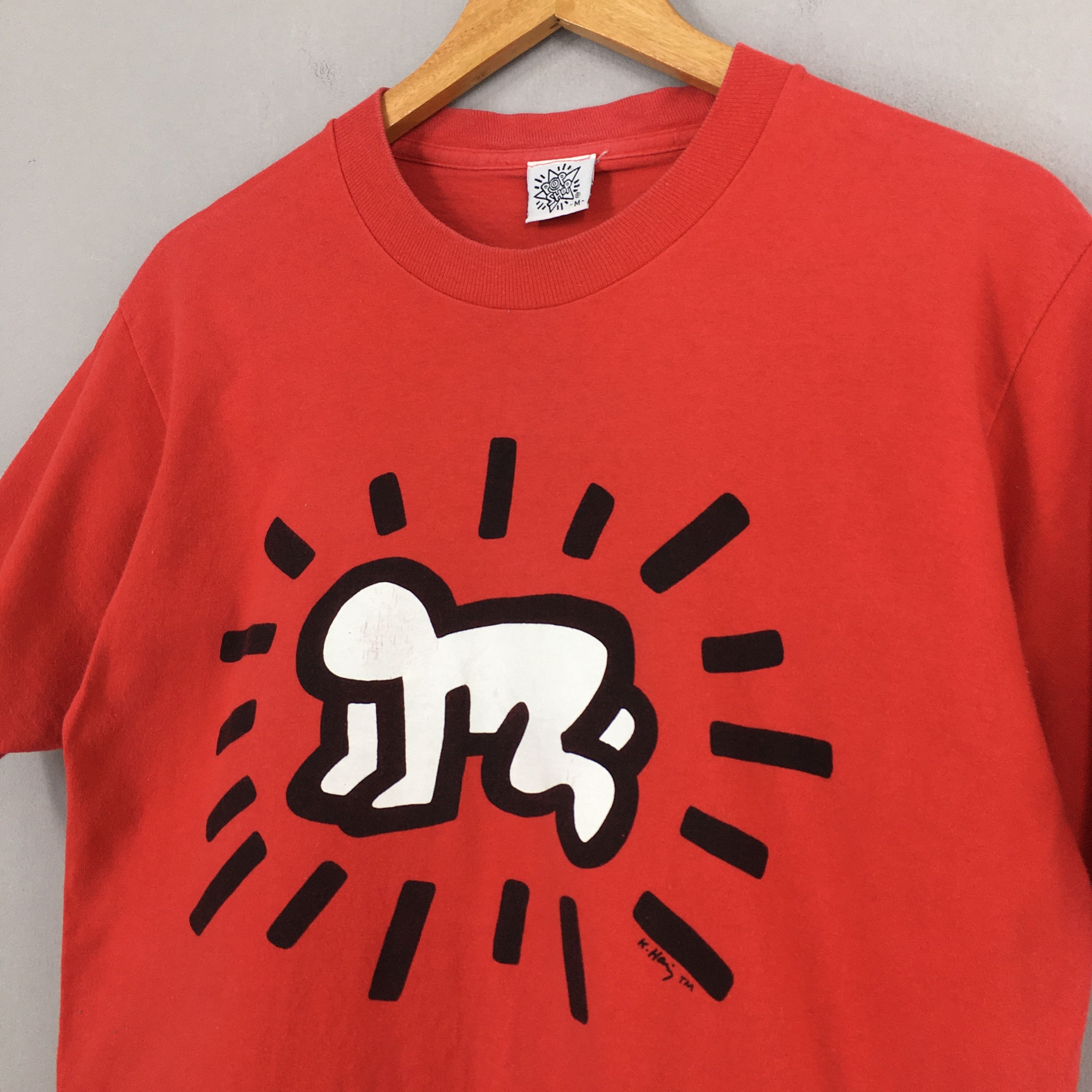 Art Comes First × Keith Haring Vintage 90's Keith Haring Radiant Baby Pop Art Red T shirt M Size US M / EU 48-50 / 2 - 3 Thumbnail