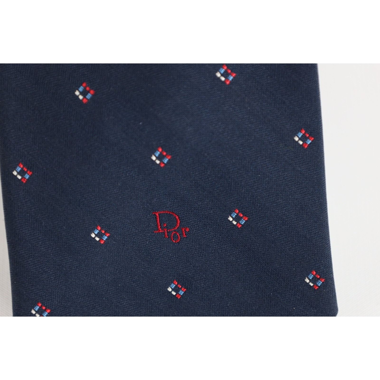 Christian Dior Monsieur Vintage 90s Christian Dior Spell Out Geometric Neck Tie Size ONE SIZE - 2 Thumbnail
