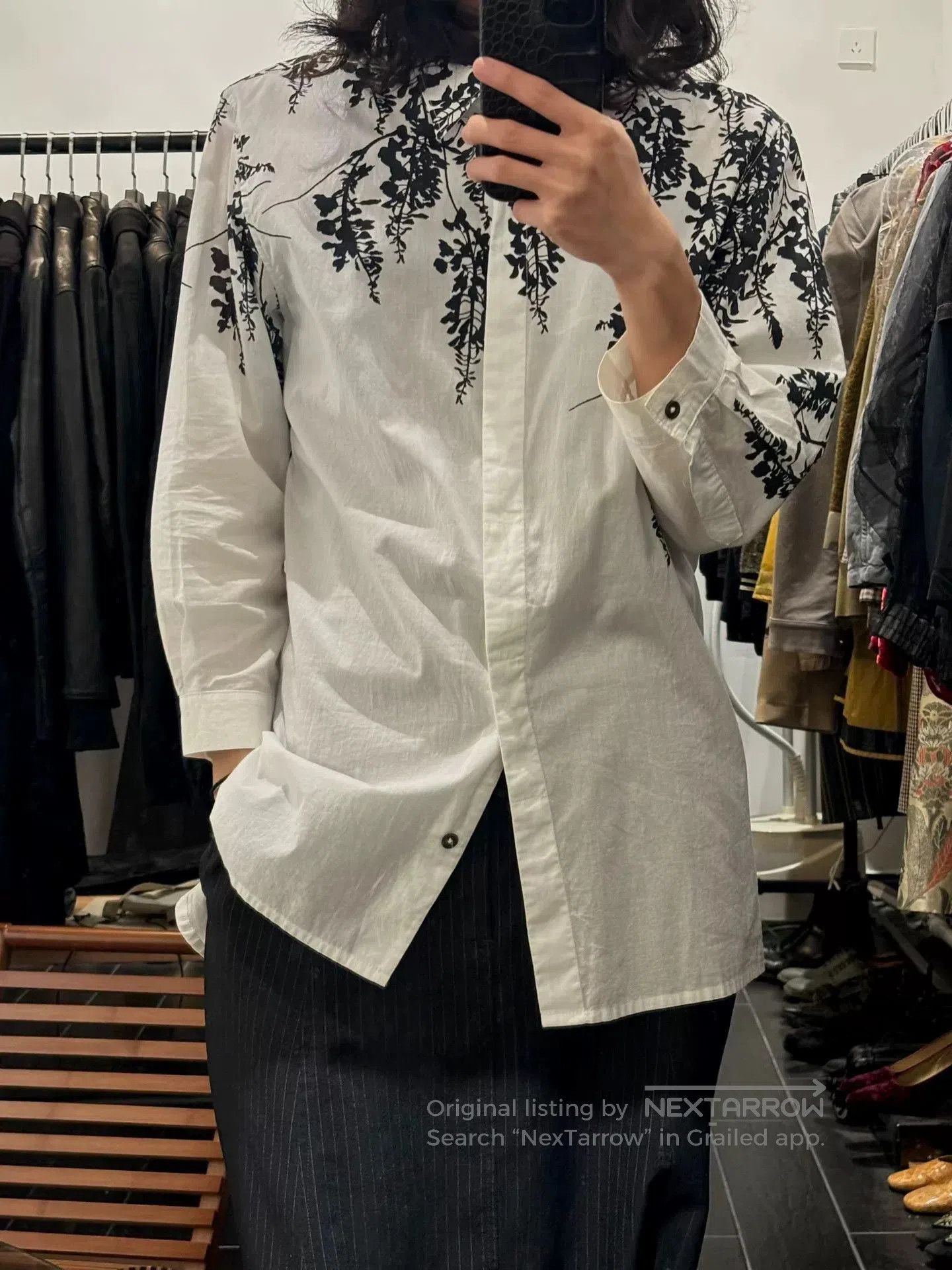 Ann Demeulemeester Ann Demeulemeester Floral Button-Up Shirt. Size L / US 10 / IT 46 - 2 Thumbnail