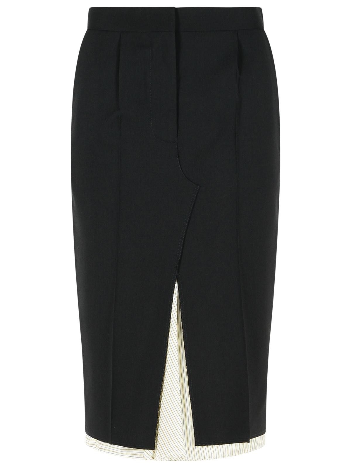 Marni MARNI Midi Skirt In Cool Black Virgin Wool With Exposed Lining Size 26" / US 2 / IT 38 - 1 Thumbnail