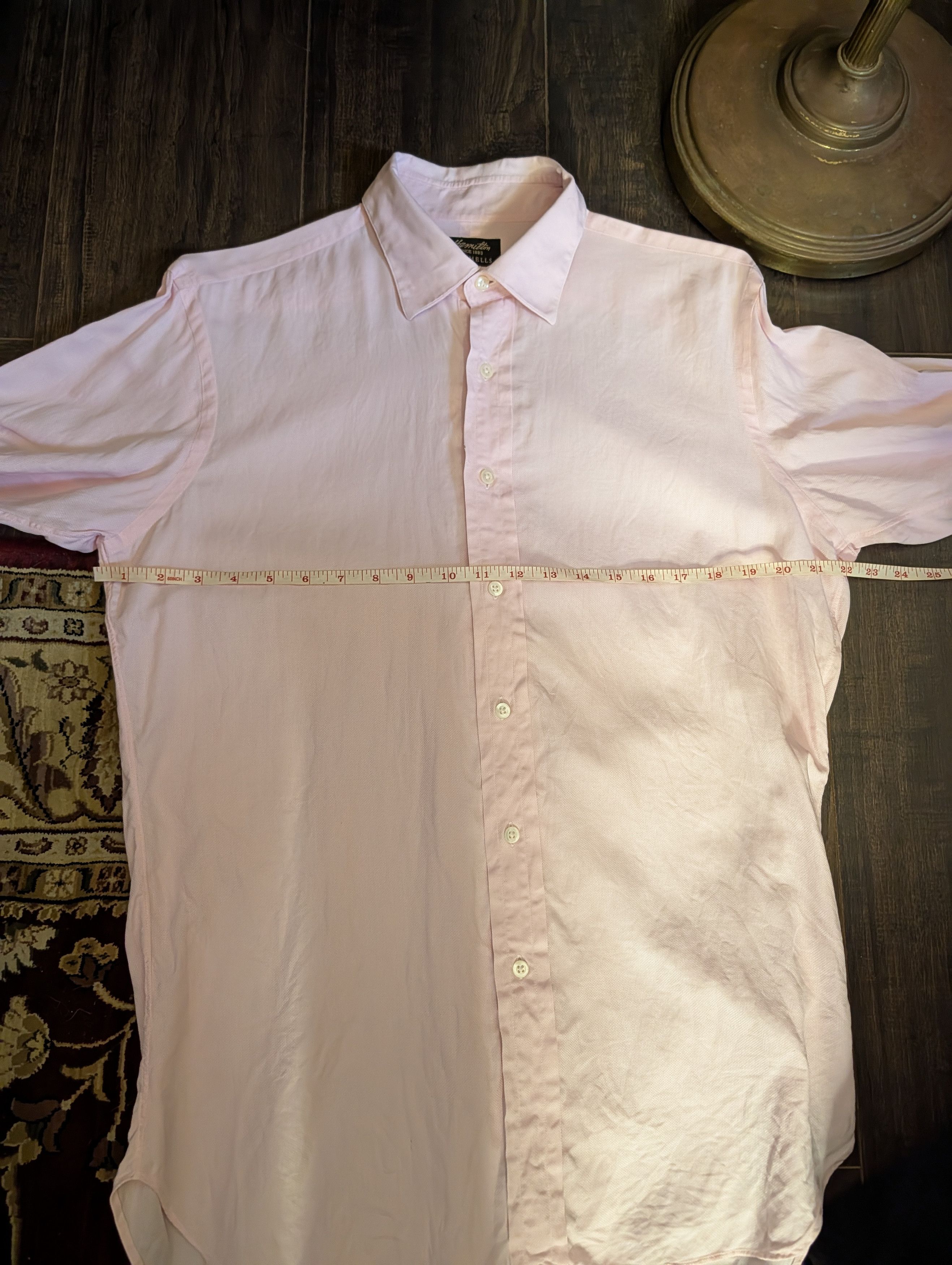 Hamilton Pink pique French cuff bespoke MiUSA cotton dress shirt Size US L / EU 52-54 / 3 - 10 Thumbnail