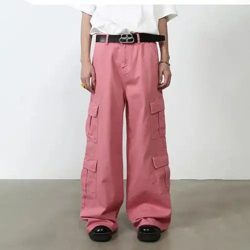 Japanese Brand Hazaki x Aoshi Fashion retro y2k pink cargo pants Size US 34 / EU 50 - 1 Thumbnail