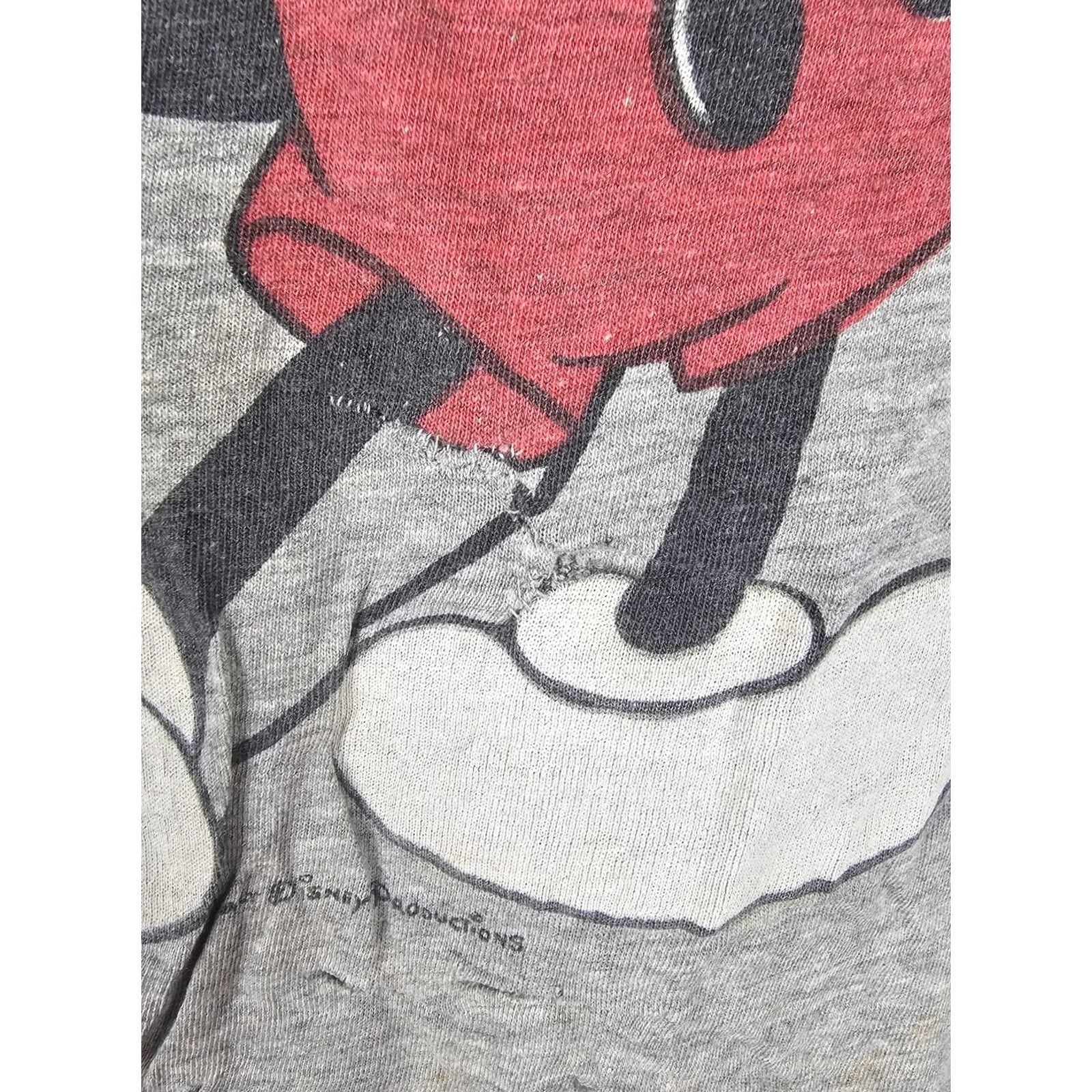 Disney VINTAGE 70' DISNEY MICKEY MOUCE GRAY RINGER T-SHIRT SZ XSMALL Men Size US XS / EU 42 / 0 - 3 Thumbnail