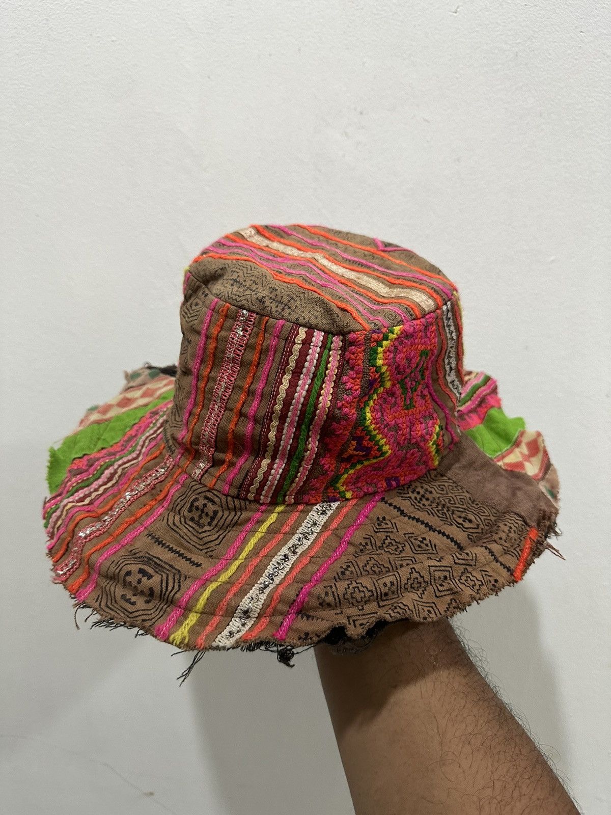 Japanese Brand VTG Distress Multicolored Bucket Hat Size ONE SIZE - 3 Thumbnail