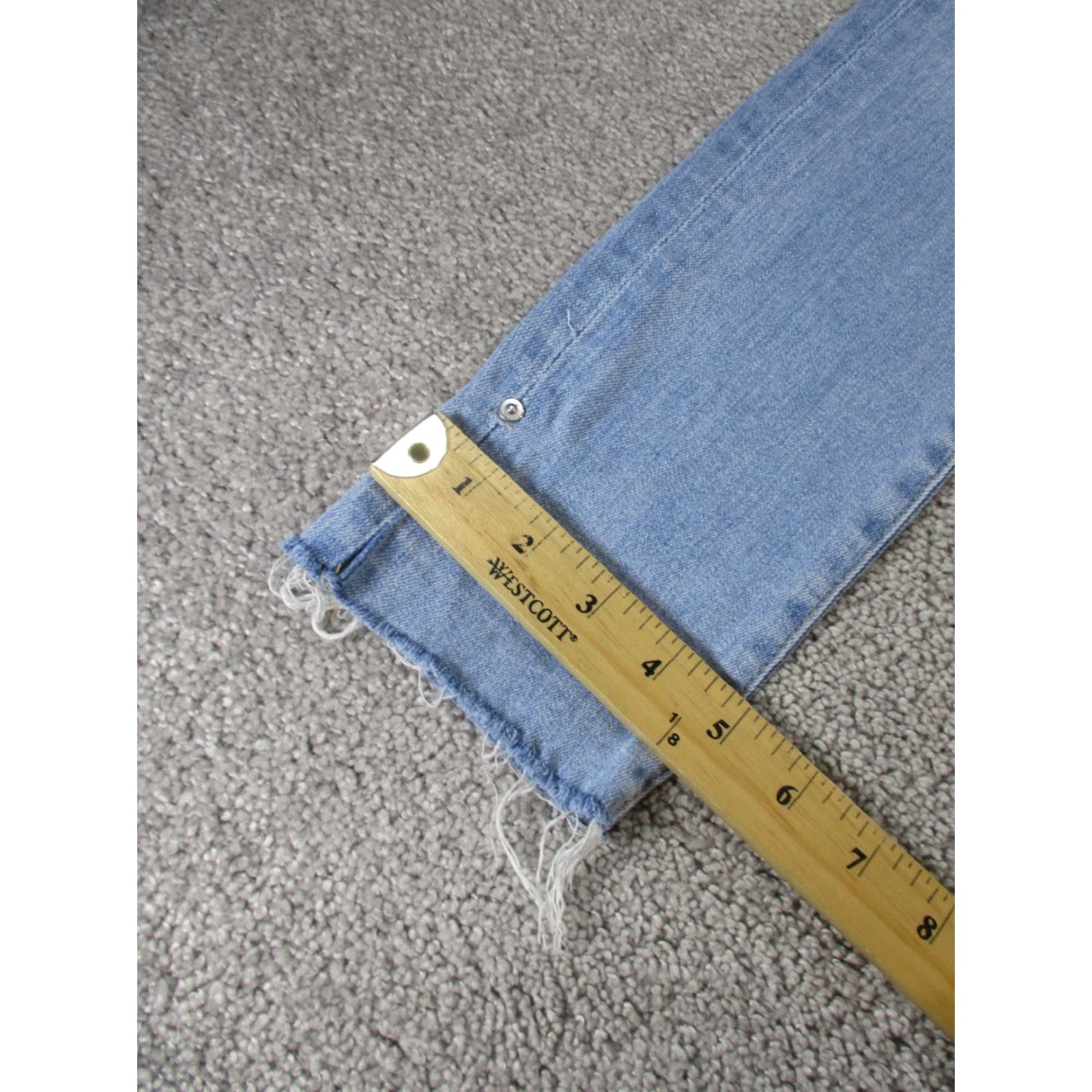 AG Jeans AG Jeans Womens 25 Light Wash Denim Raw Hem Low Rise Skinny Jeans Blue Size 42" / US 20 - 6 Thumbnail
