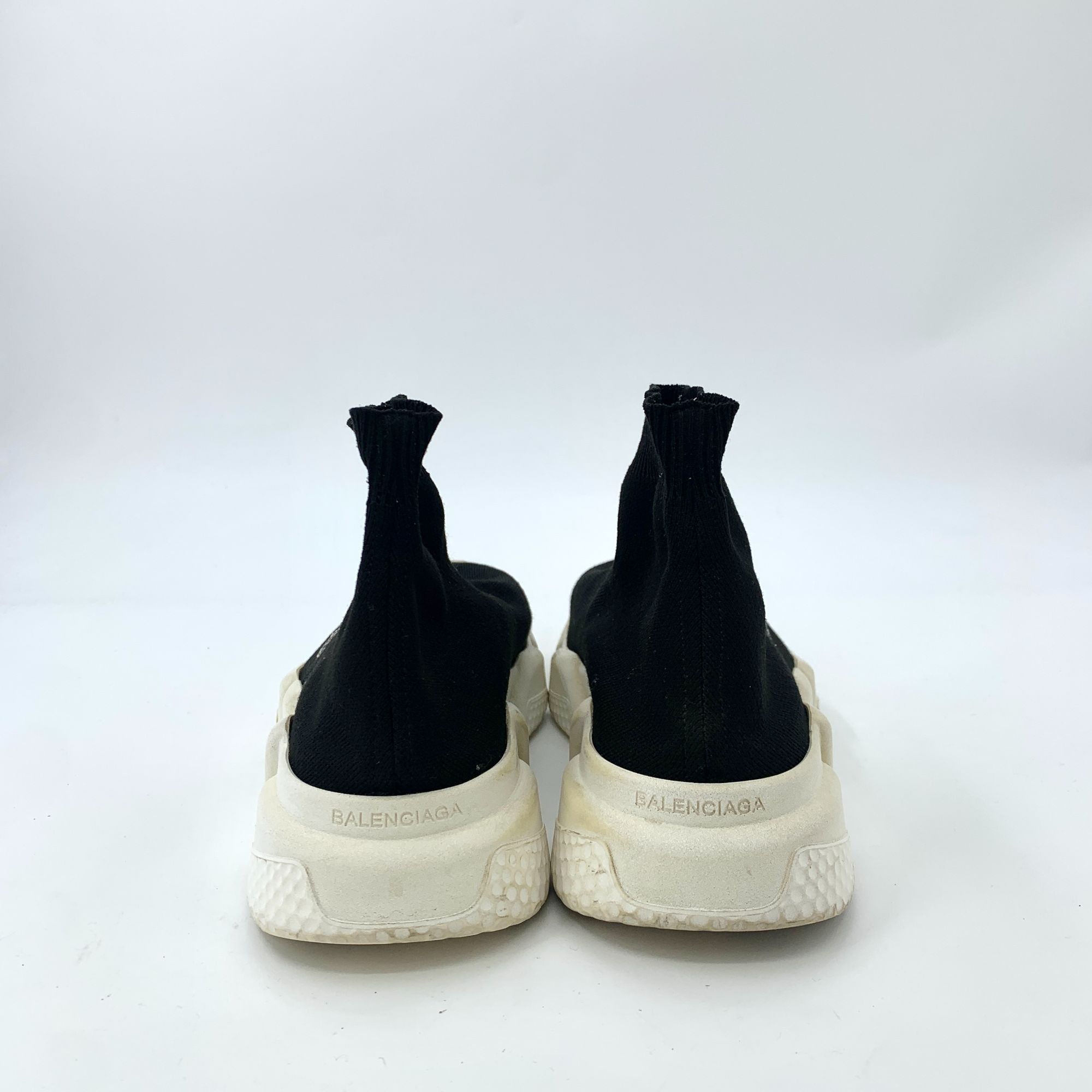 Balenciaga Balenciaga Black Logo Letter Print Chunky Sock Sneakers (Siz Size US 7 / IT 37 - 4 Thumbnail