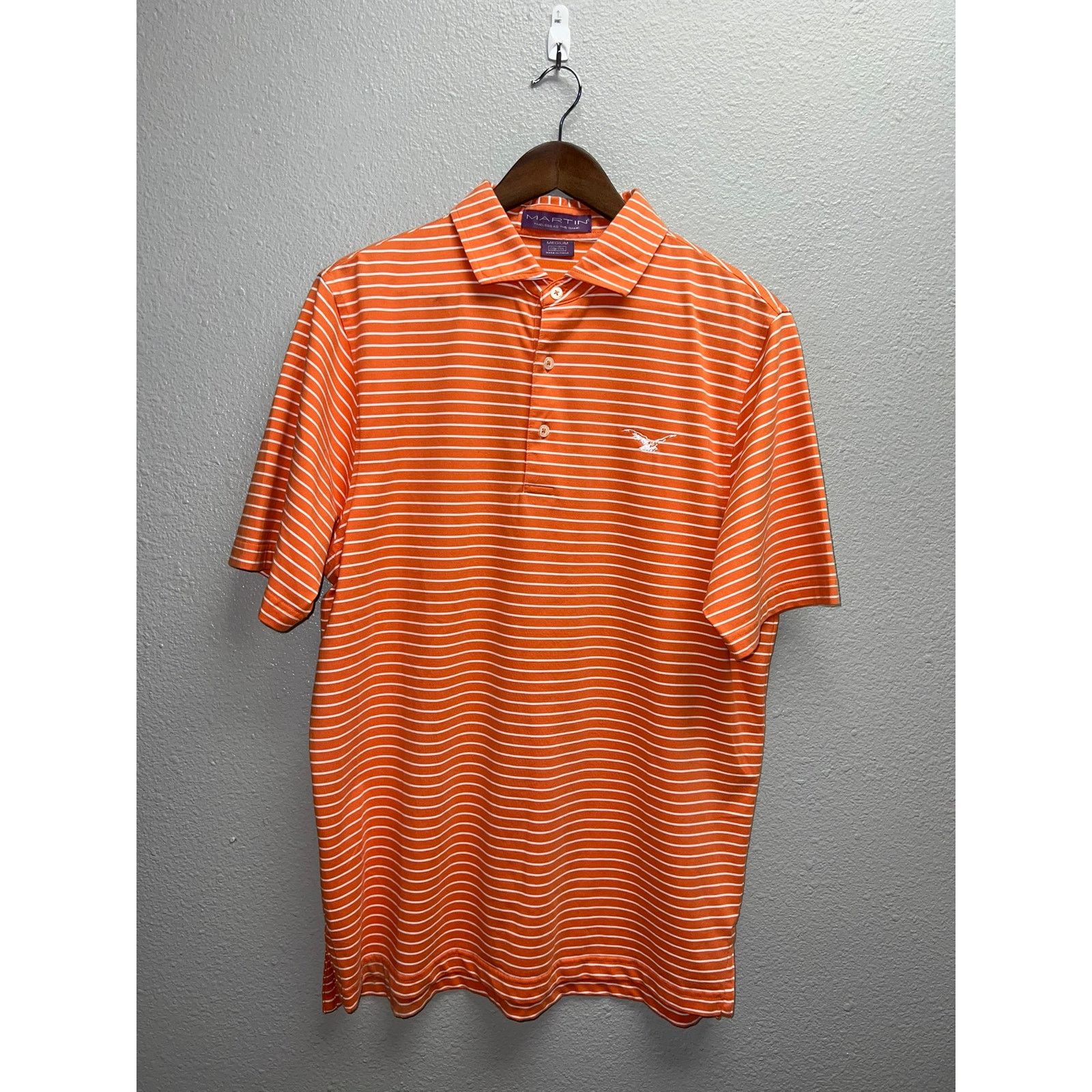 Vintage Vintage Martin Polo Shirt Orange Striped Golf SS Eagle M Size US M / EU 48-50 / 2 - 1 Thumbnail