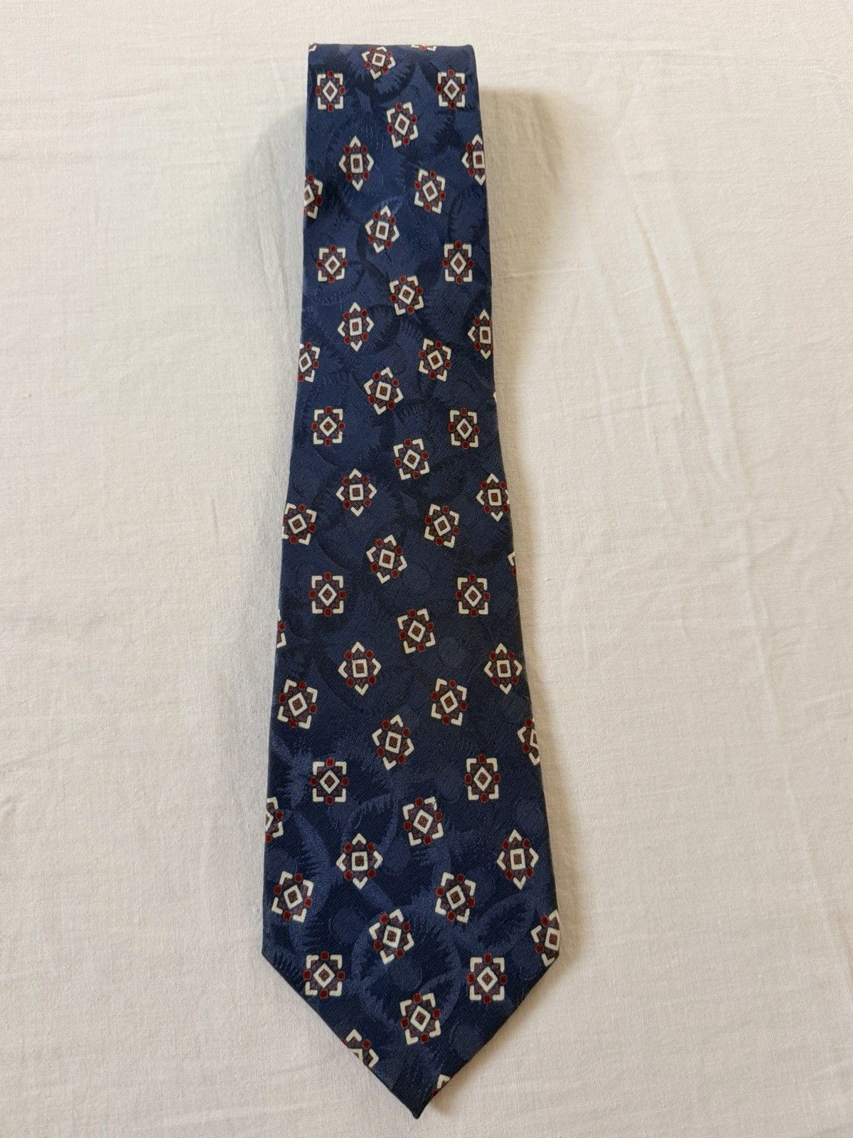 Polo Ralph Lauren Vtg Polo Ralph Lauren Silk Necktie Blue Geometric Floral 55" Size ONE SIZE - 5 Thumbnail