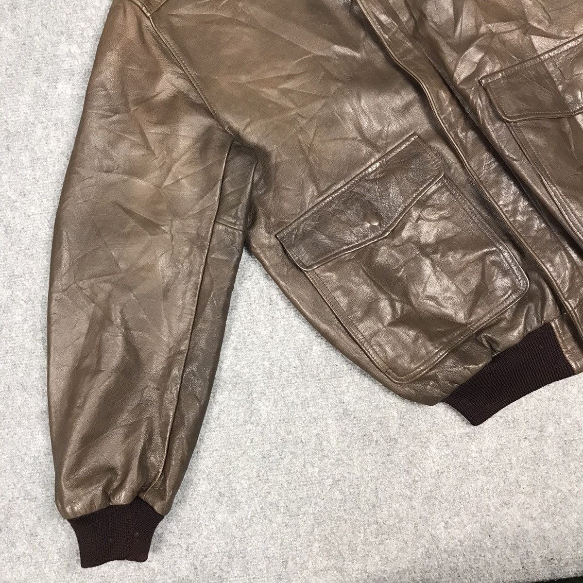 L.L. Bean VINTAGE LL.BEAN BROWN LEATHER BOMBER JACKET Size US S / EU 44-46 / 1 - 6 Thumbnail