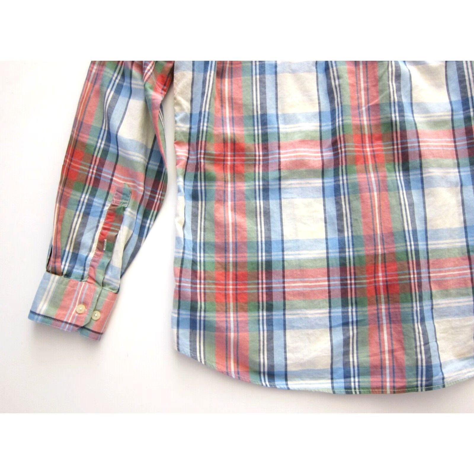 Tommy Hilfiger VINTAGE Tommy Hilfiger Island Madras Cotton Pink Blue Green Plaid Long Sleeve Button Shirt M Size US M / EU 48-50 / 2 - 6 Thumbnail