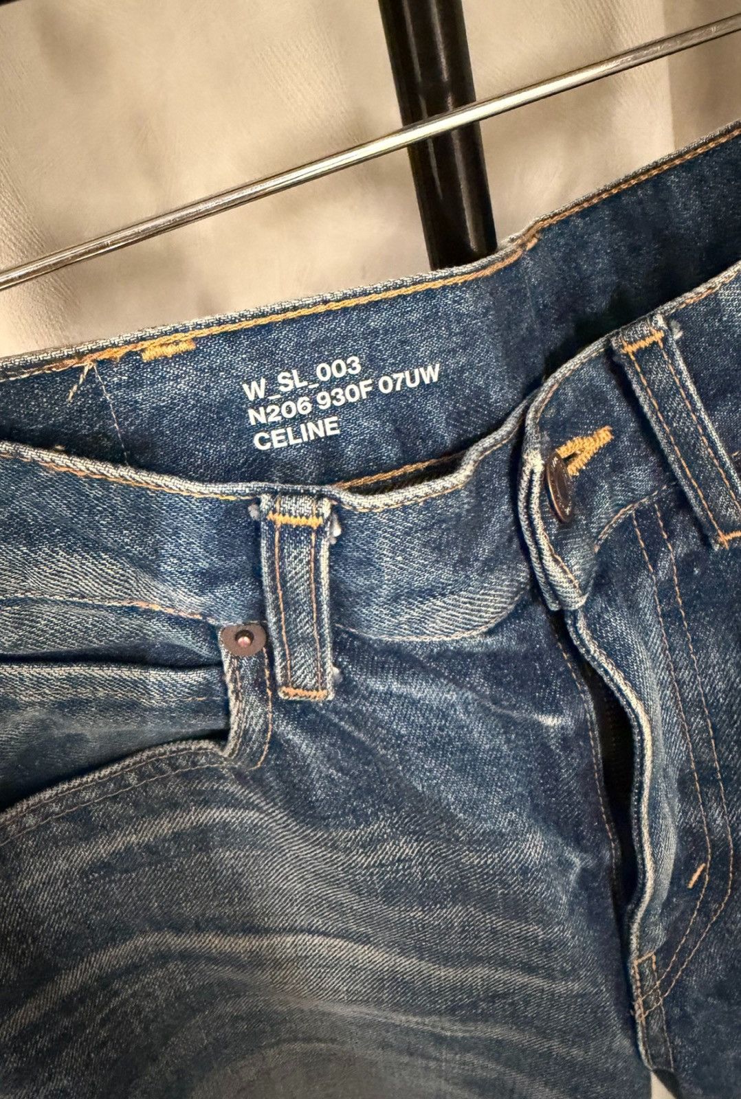 Celine CELINE 24SS W_SL_003 Washed Slim Straight Blue Jeans Size US 27 - 3 Thumbnail