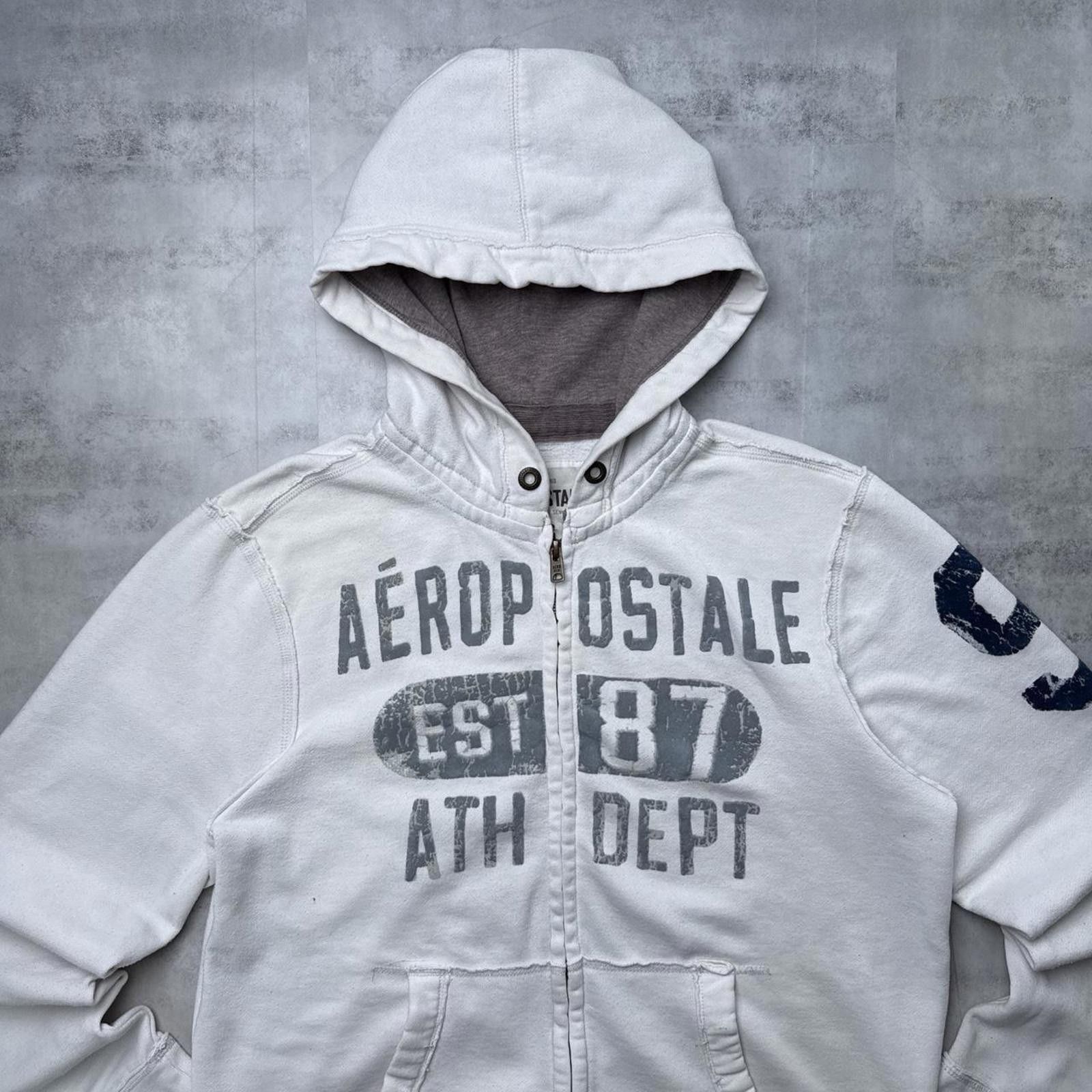 Aeropostale Y2K Aeropostale 00s White zip up jacket Size US L / EU 52-54 / 3 - 6 Thumbnail