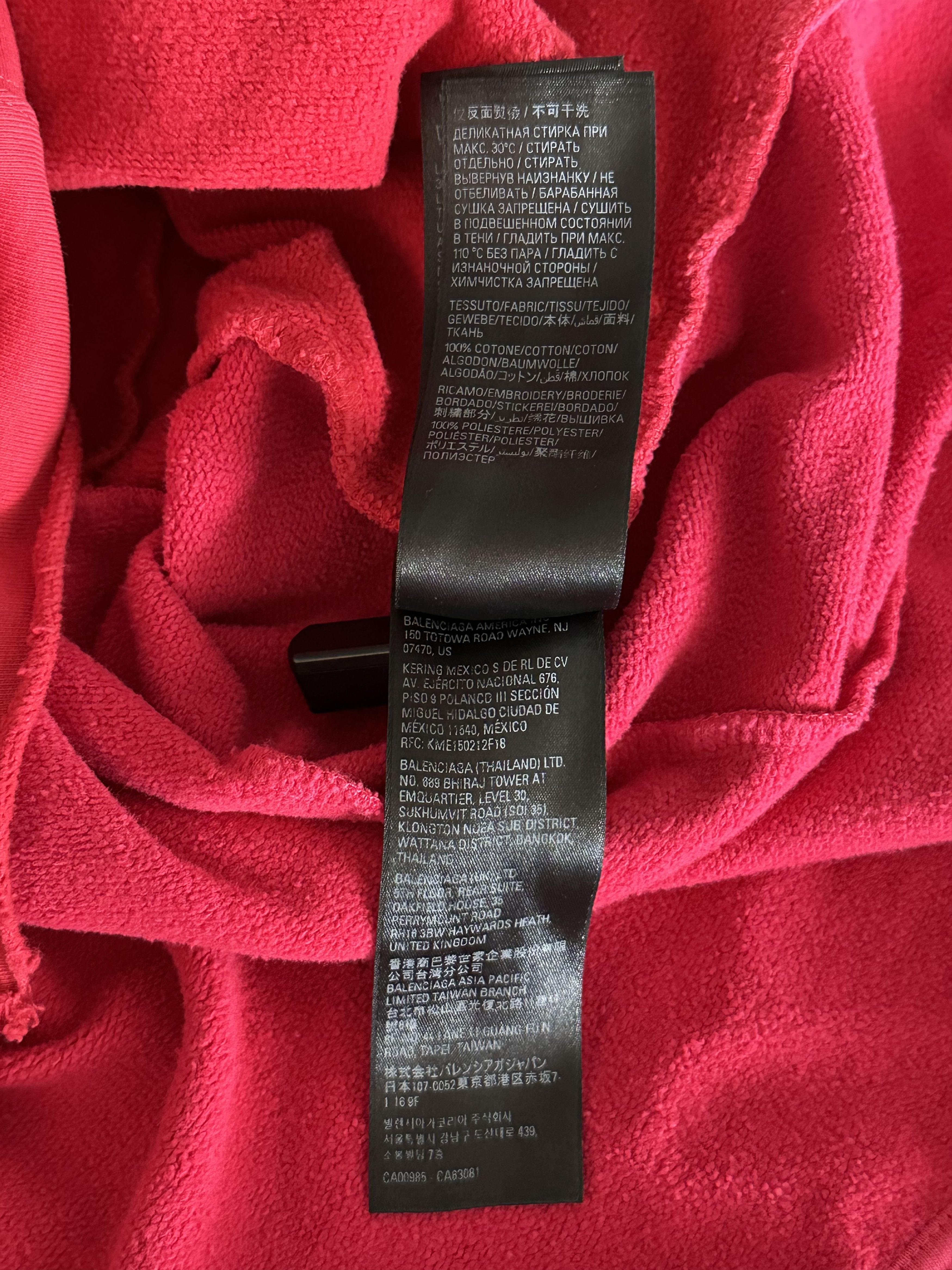 Balenciaga Balenciaga Red I Love Upcycled Hoodie Size US M / EU 48-50 / 2 - 6 Thumbnail