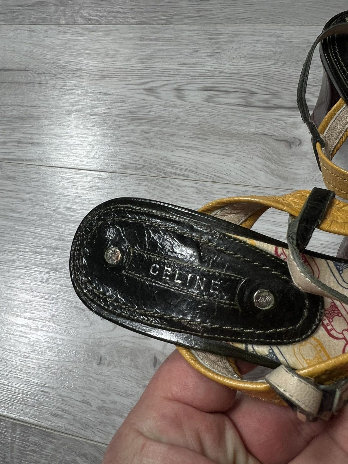 Celine Celine Multicolor Leather Slingback Open Toe Sandals Size 39 Size US 9 / IT 39 - 17 Thumbnail