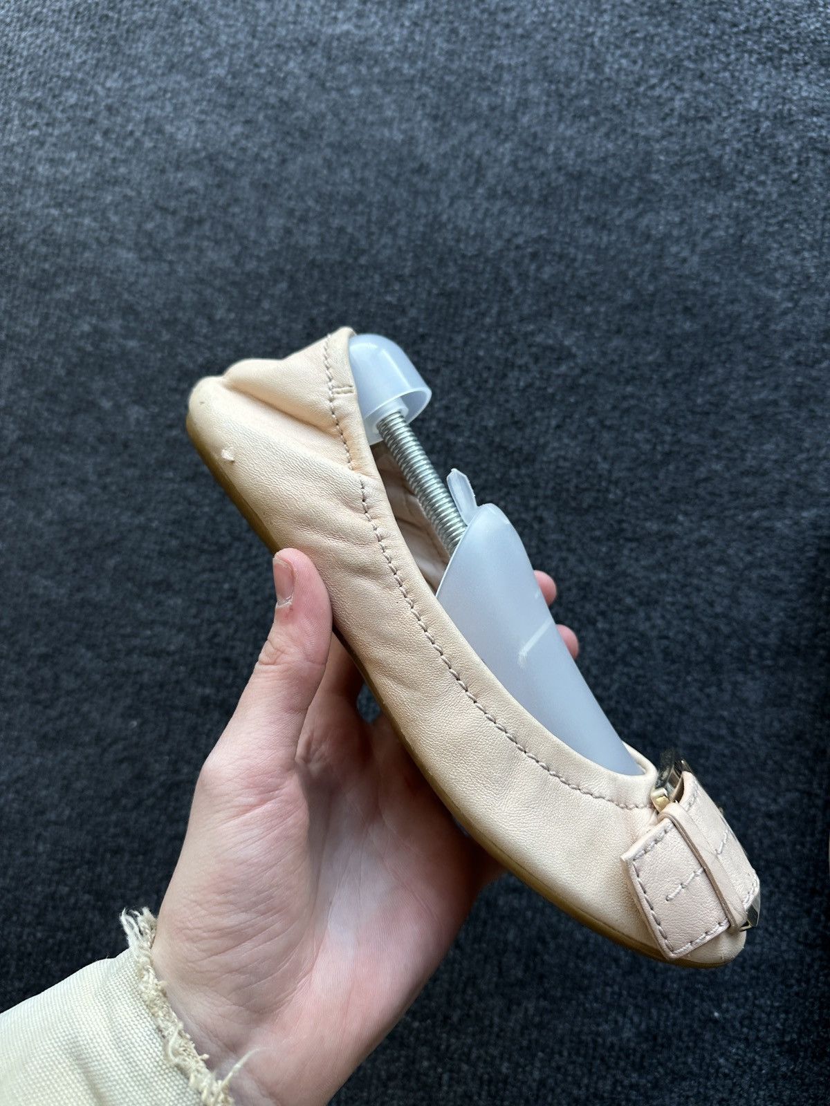 Dior GRAIL🚨 DIOR CHRISTIAN BEIGE Leather Ballet Flats luxury Size US 6.5 / IT 36.5 - 2 Thumbnail